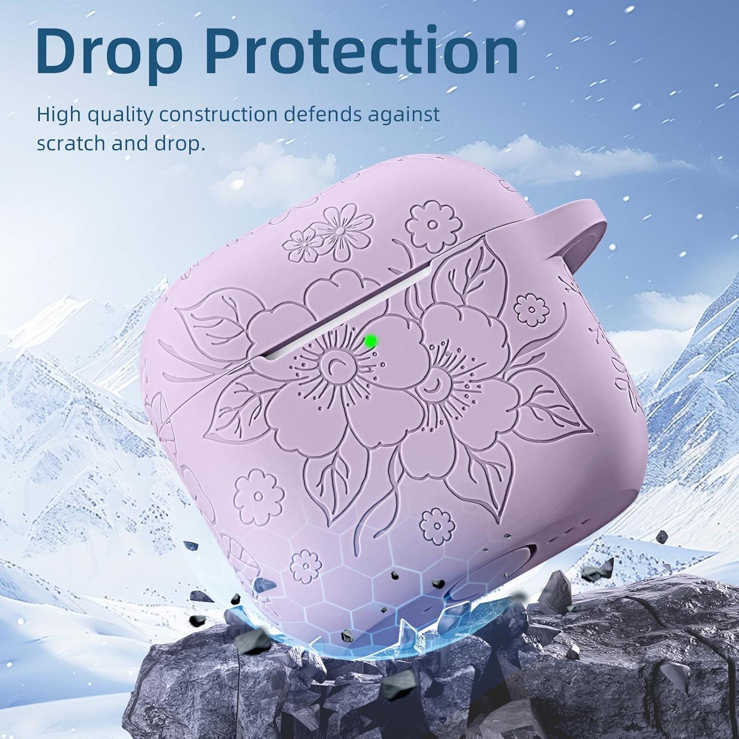 Funda Protectora Silicona Lavanda para AirPods 4 con Kit de Limpieza