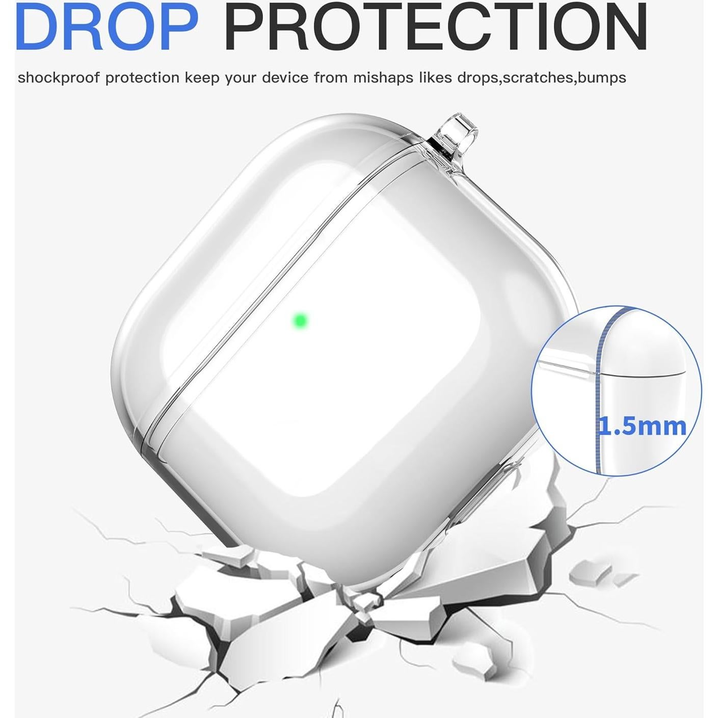 Funda TPU Clara para AirPods 4 con Kit de Limpieza y Llavero