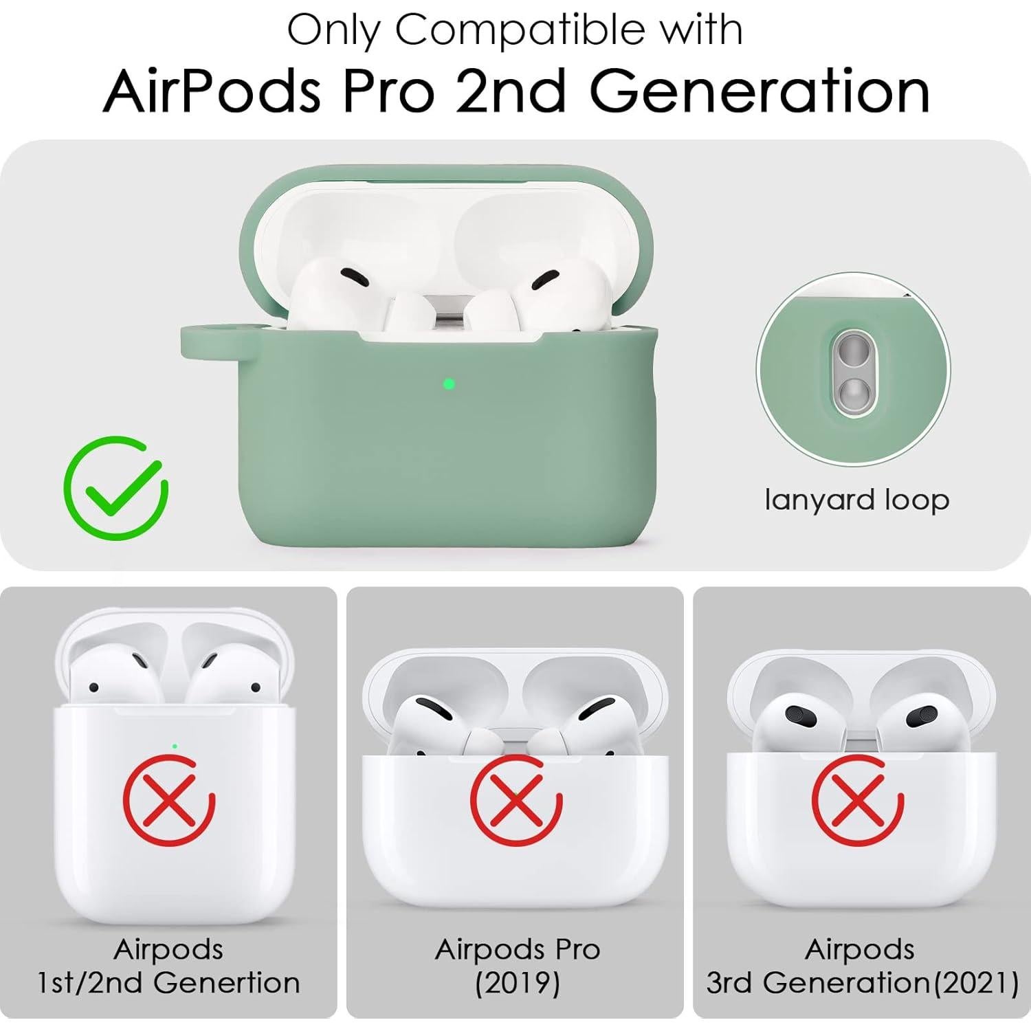 Funda Protectora de Silicona para AirPods Pro 2 - Verde Cactus