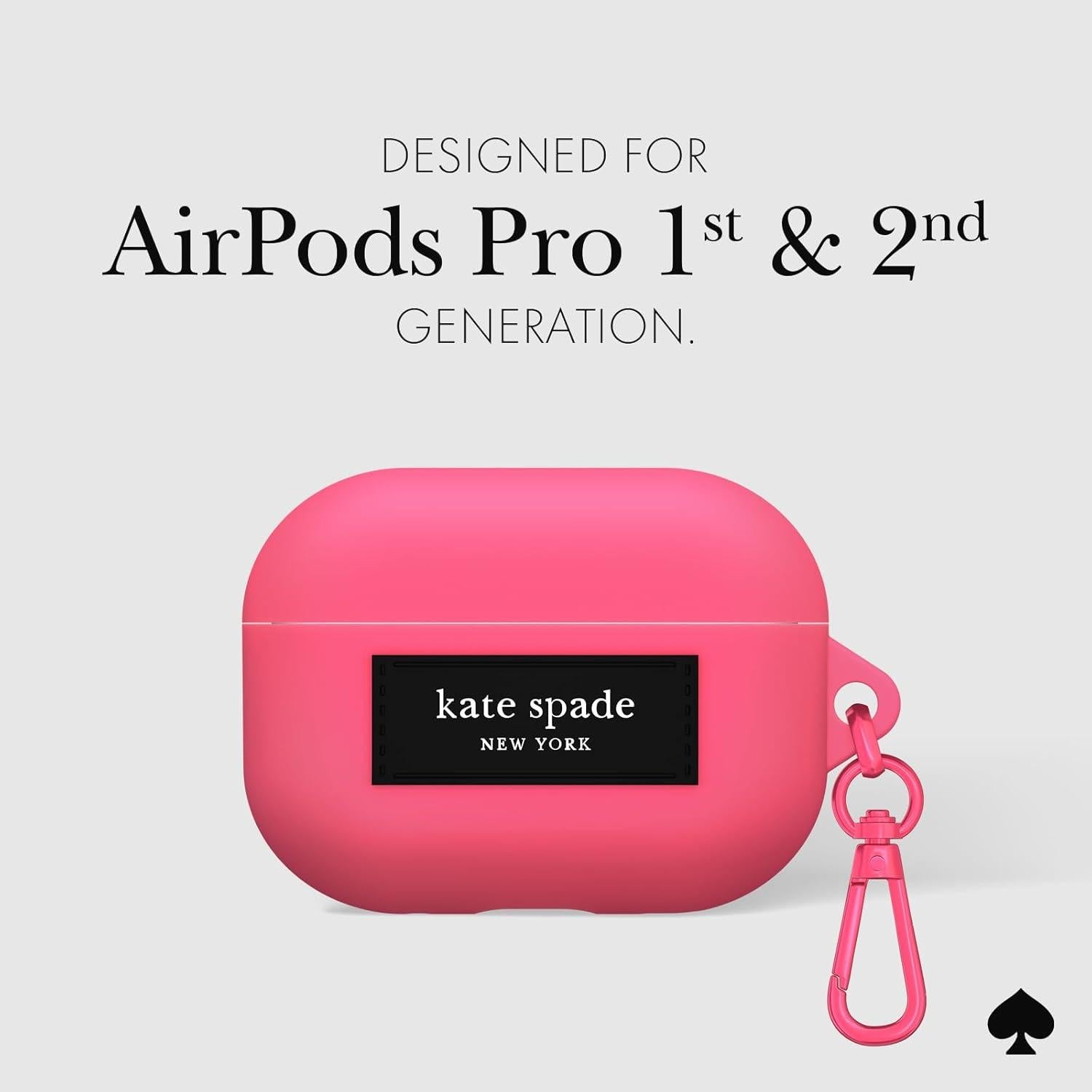 Funda de Silicona Kate Spade para AirPods Pro 1 y 2 - Rosa Pom Pom