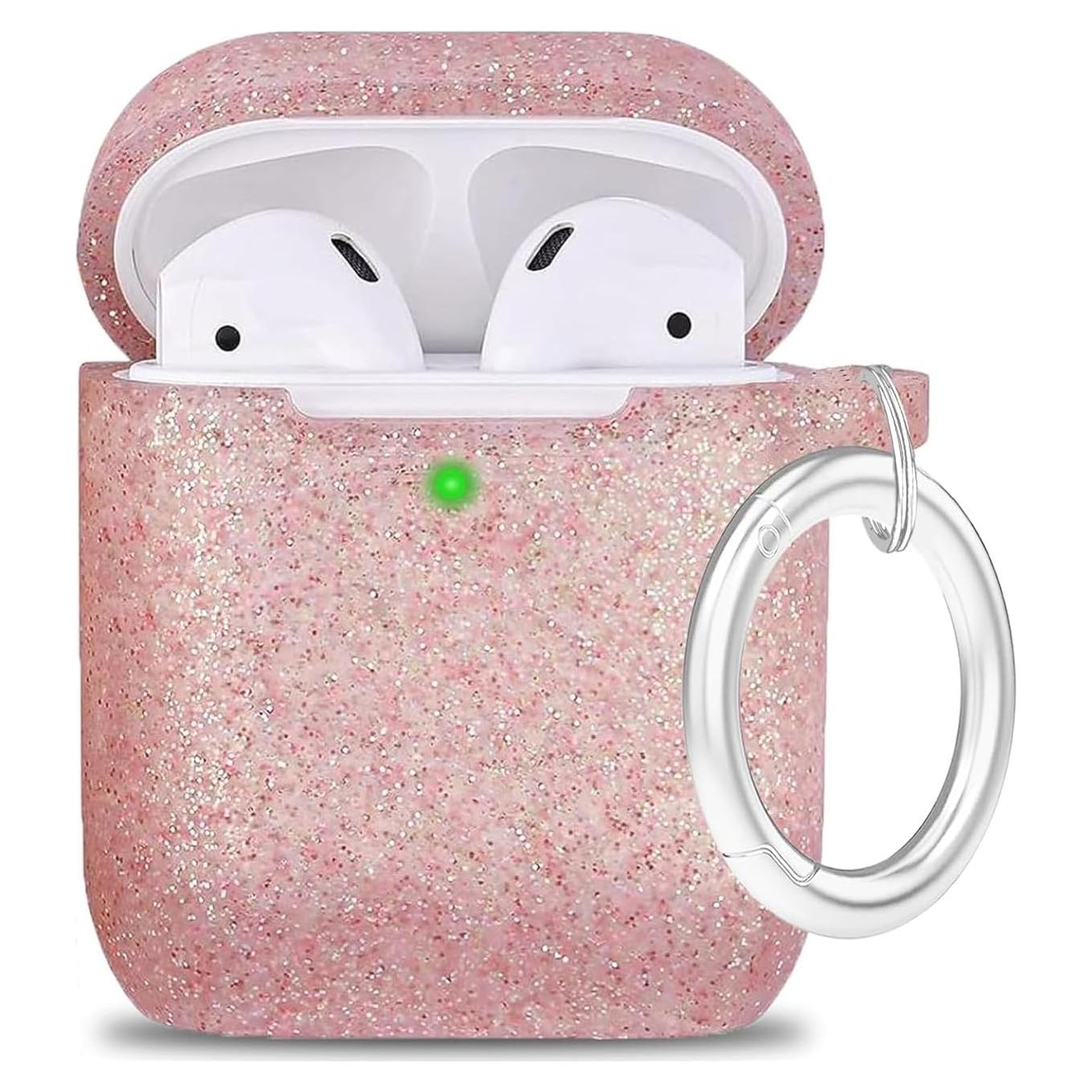 Funda de Silicona Brillante YOMPLOW para AirPods 2 y 1 - Oro Rosa