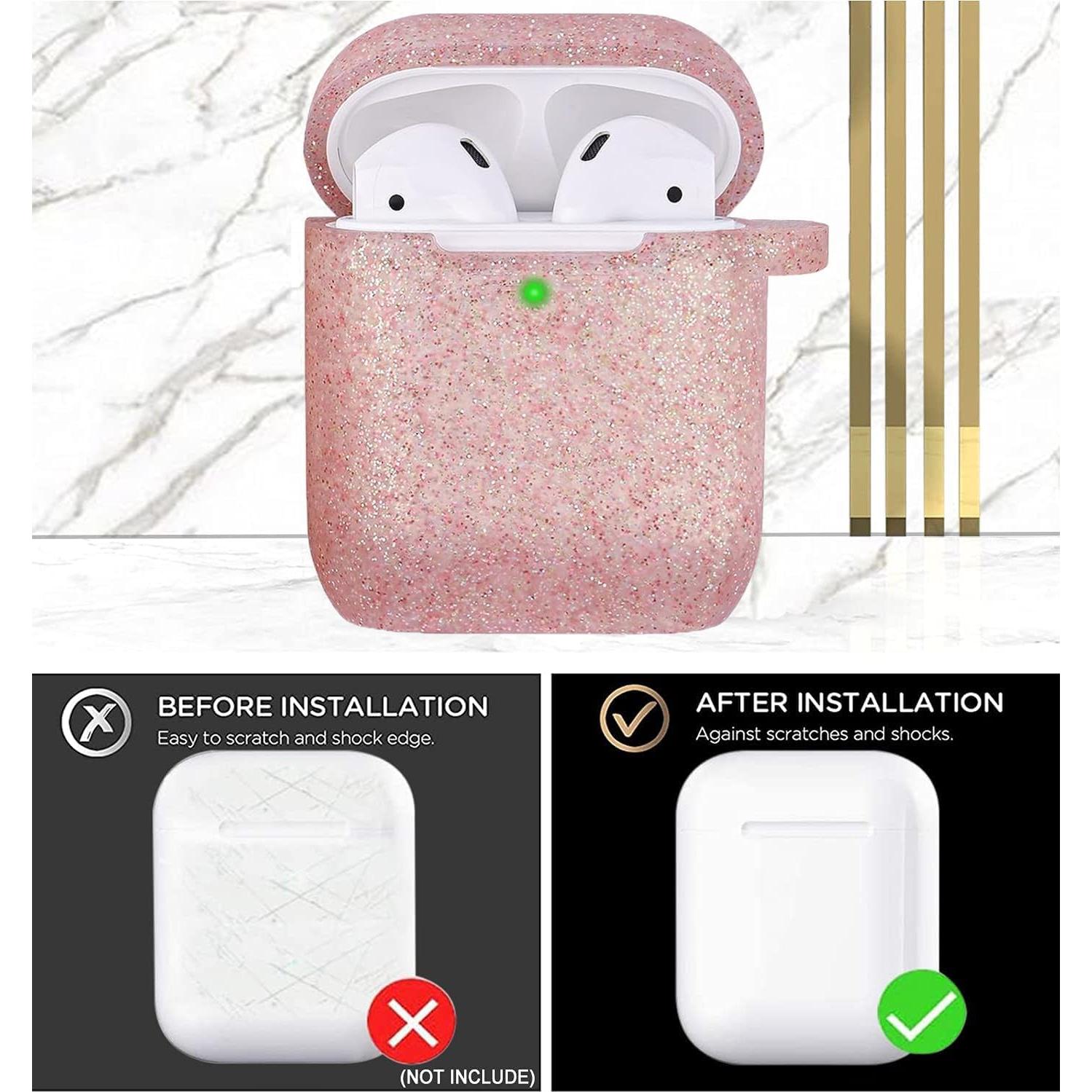 Funda de Silicona Brillante YOMPLOW para AirPods 2 y 1 - Oro Rosa