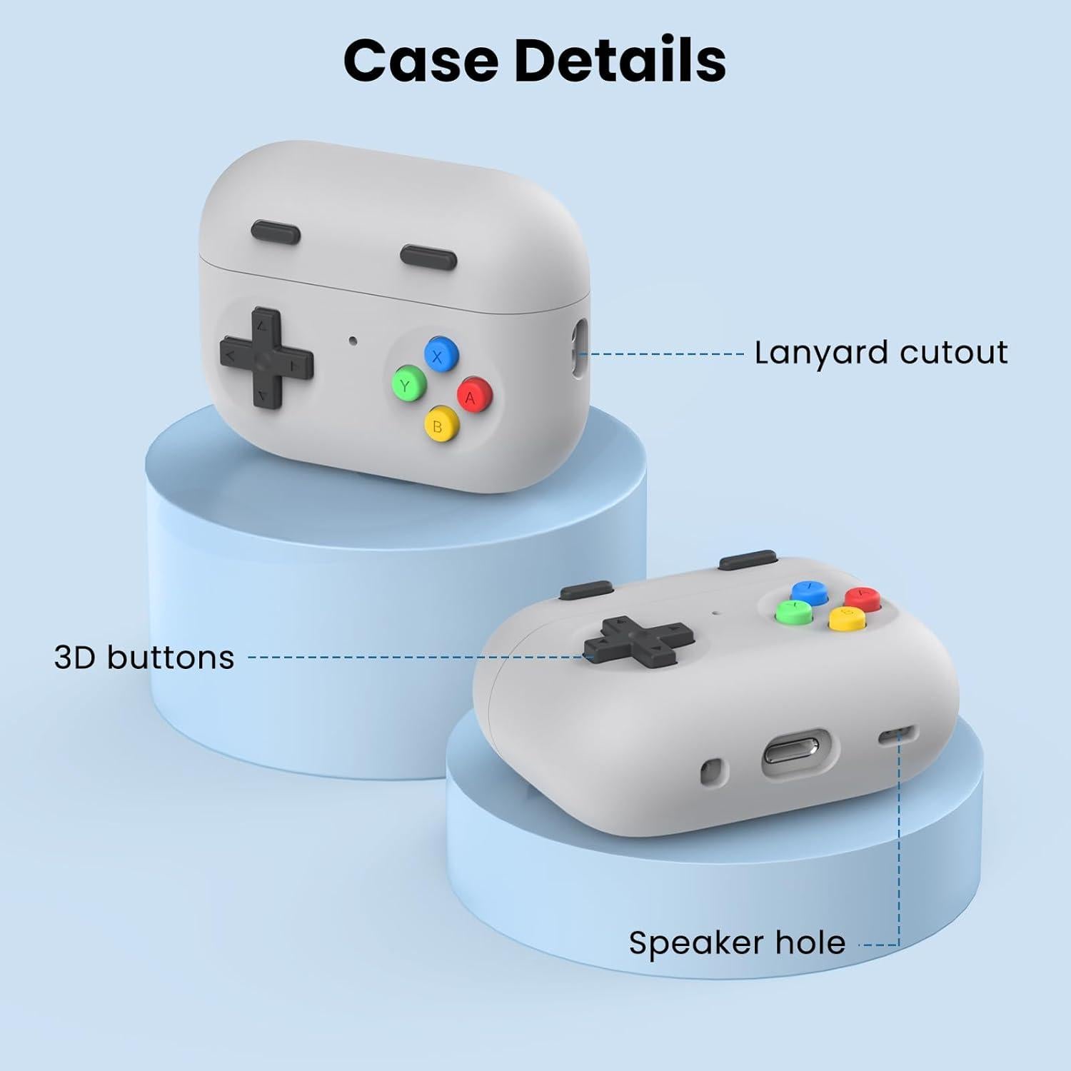 Funda de Silicona Delidigi para AirPods Pro 2 - Gris Claro