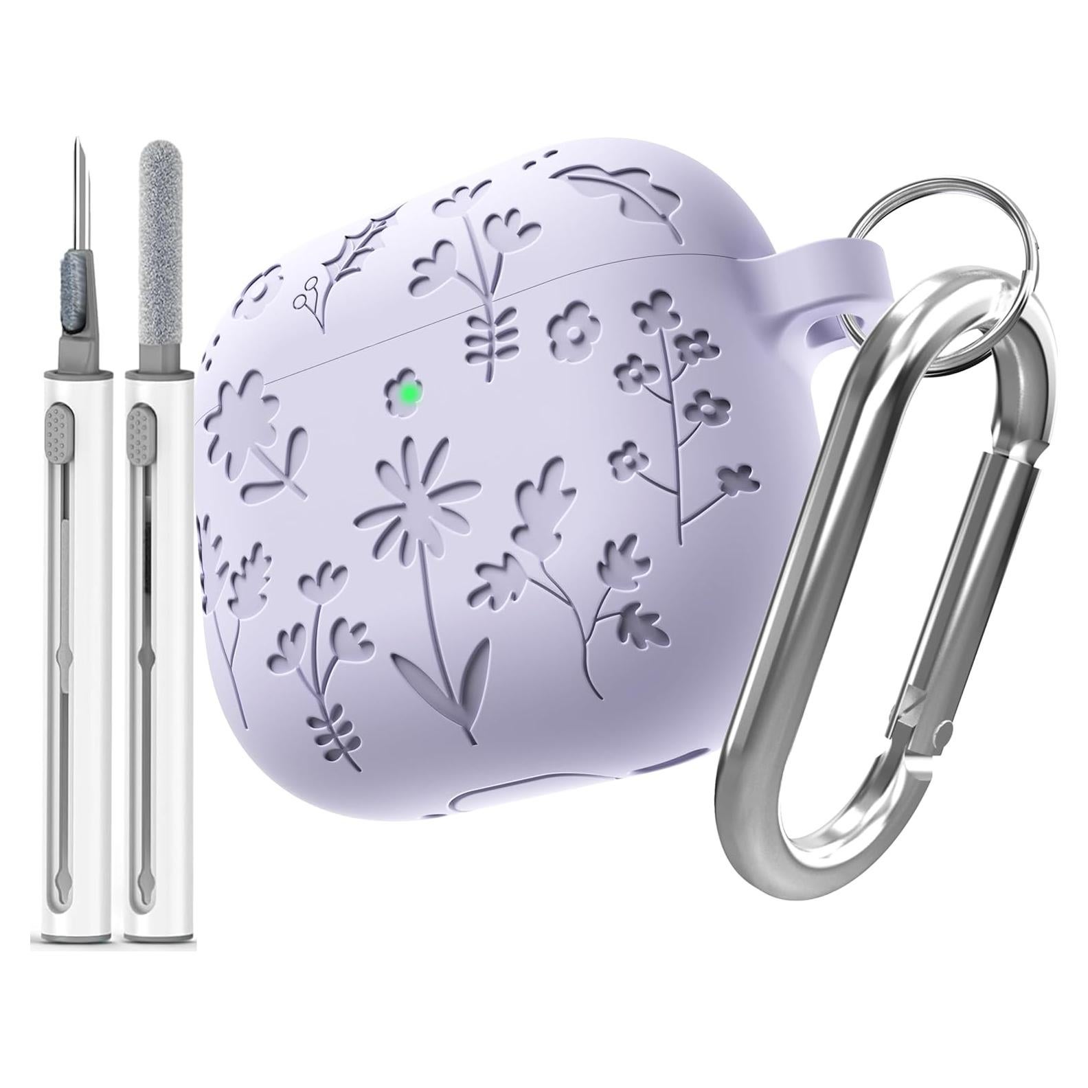 Funda Silicona DamonLight para AirPods 4 con Llavero y Limpieza