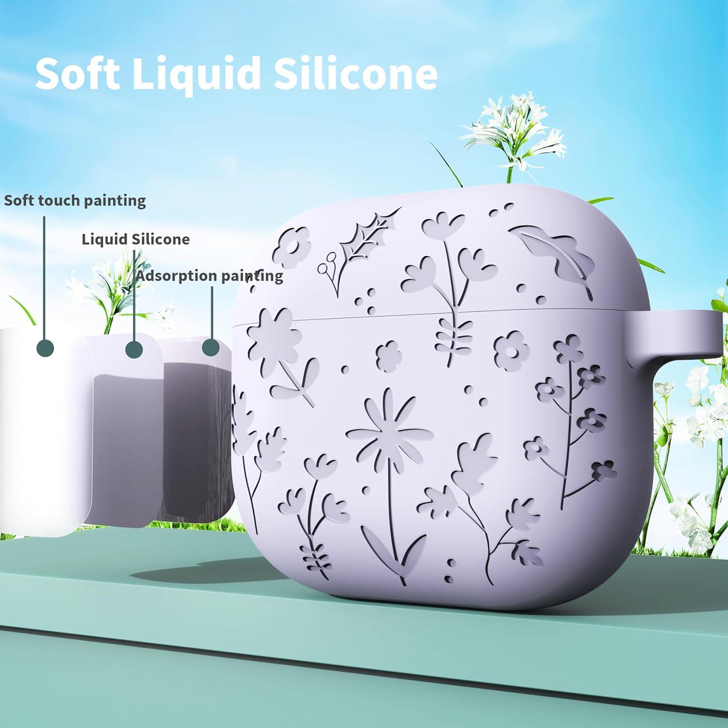 Funda Silicona DamonLight para AirPods 4 con Llavero y Limpieza