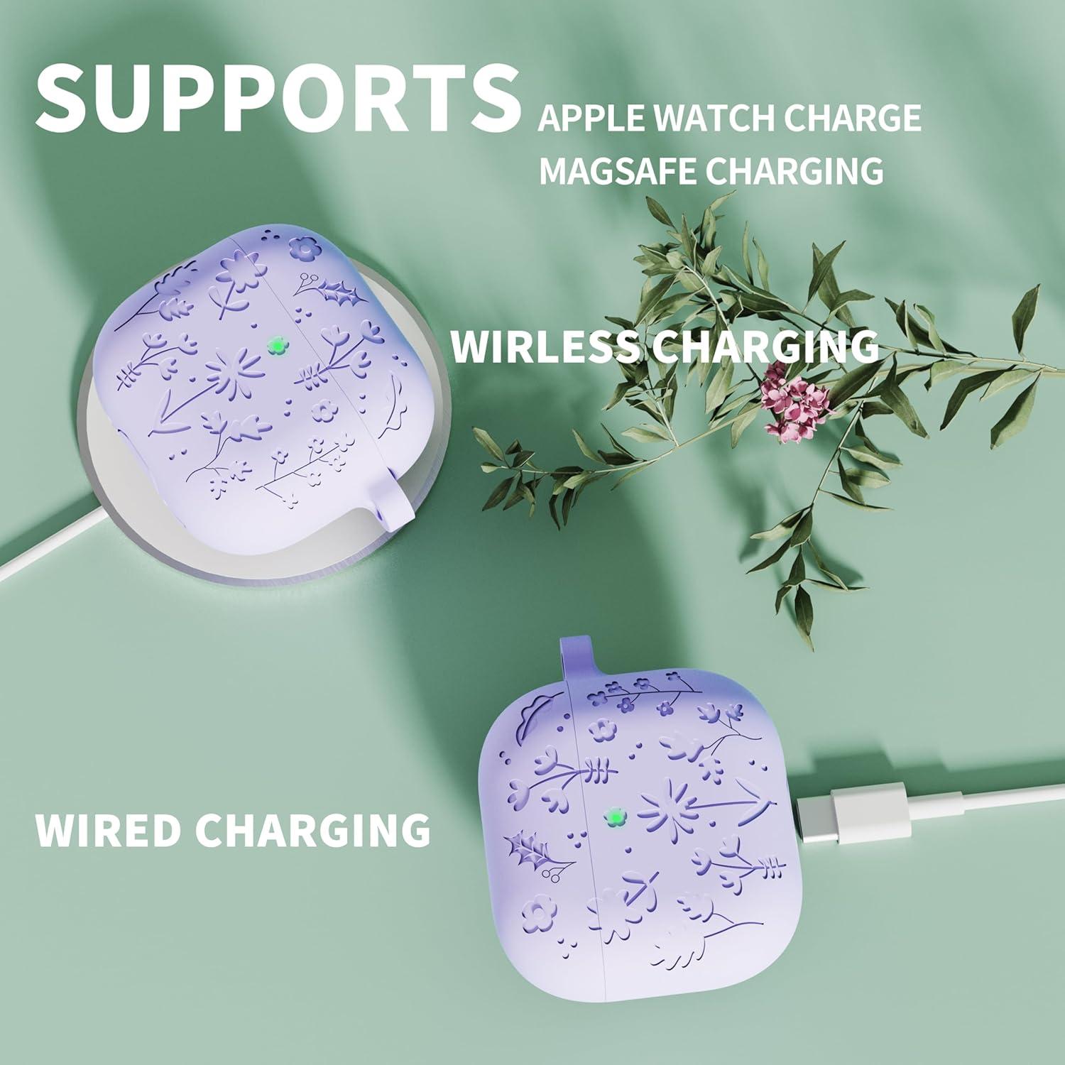 Funda Silicona DamonLight para AirPods 4 con Llavero y Limpieza