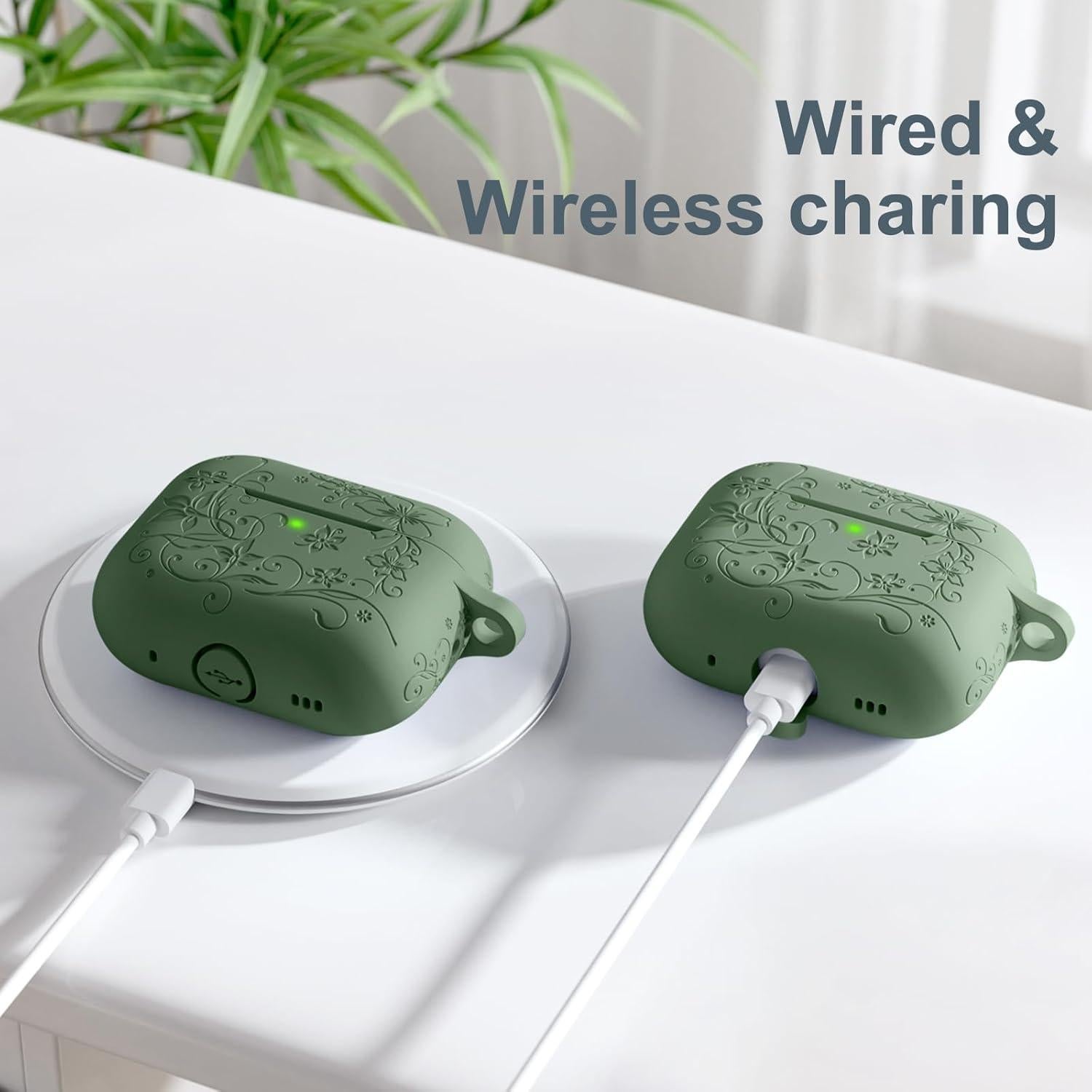 Funda Silicona Floral IMIVIO para AirPods Pro 1ra/2da USB C