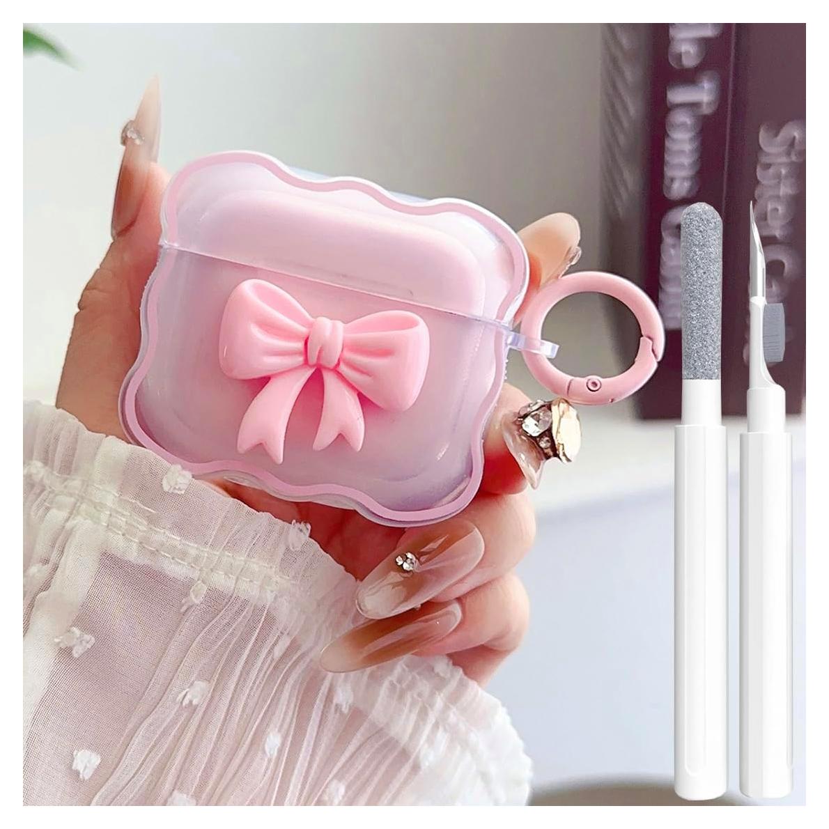 Funda Clara Kawaii para AirPods 3ra Gen OTOPo Lazo Rosa