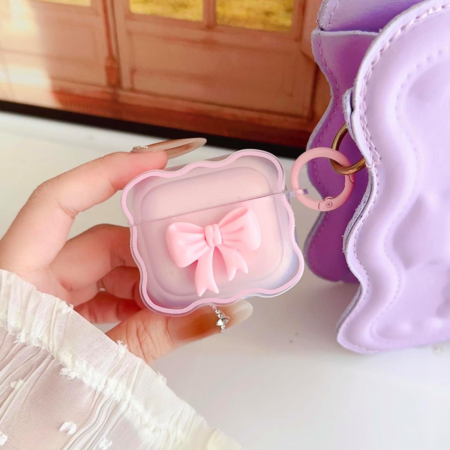 Funda Clara Kawaii para AirPods 3ra Gen OTOPo Lazo Rosa