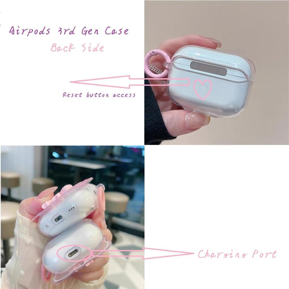 Funda Clara Kawaii para AirPods 3ra Gen OTOPo Lazo Rosa