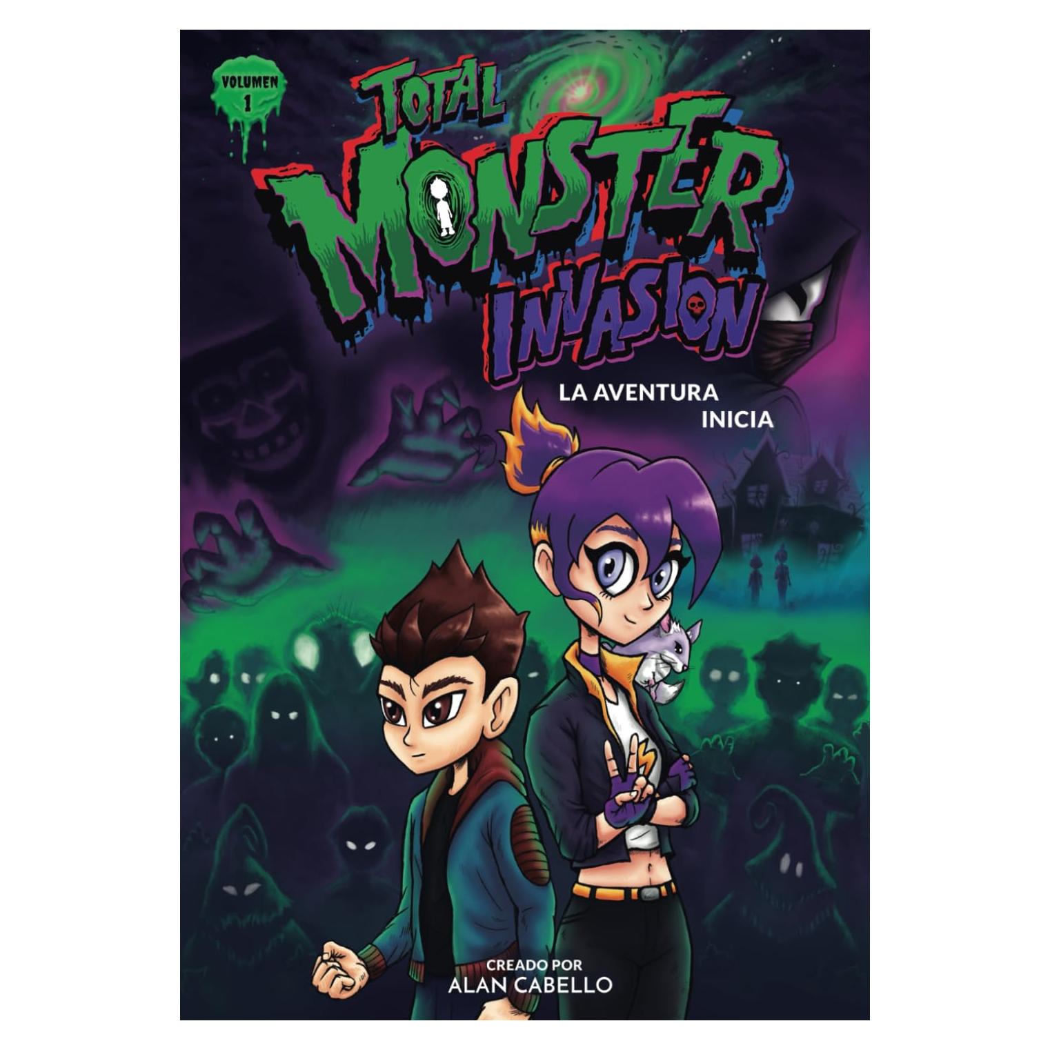 Total Monster Invasion. Volumen 1: La Aventura Inicia: Novela Gráfica de Terror (Versión blanco y negro) (Spanish Edition)