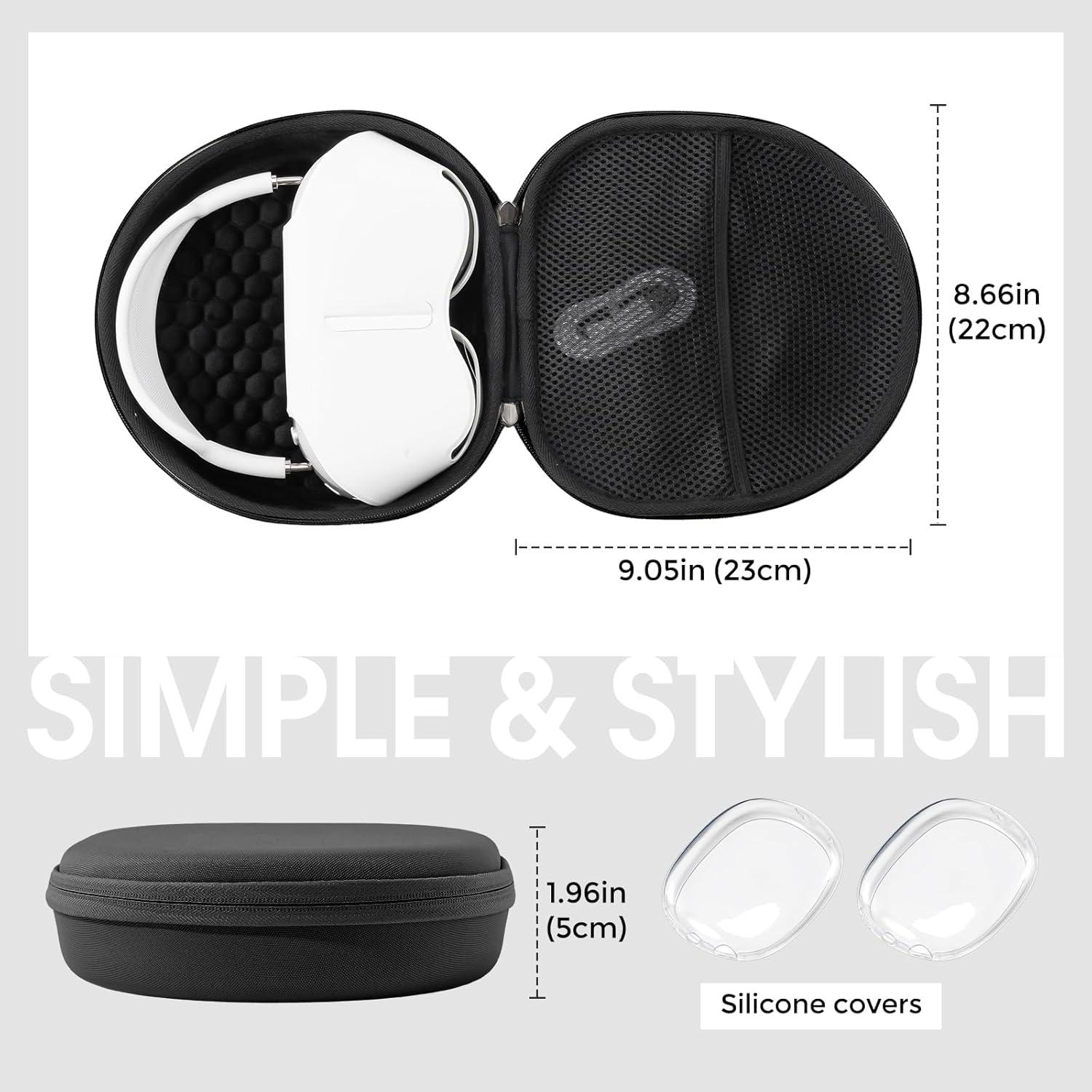 Funda Dura ProCase para AirPods Max - Negro Claro, 23x22x5 cm