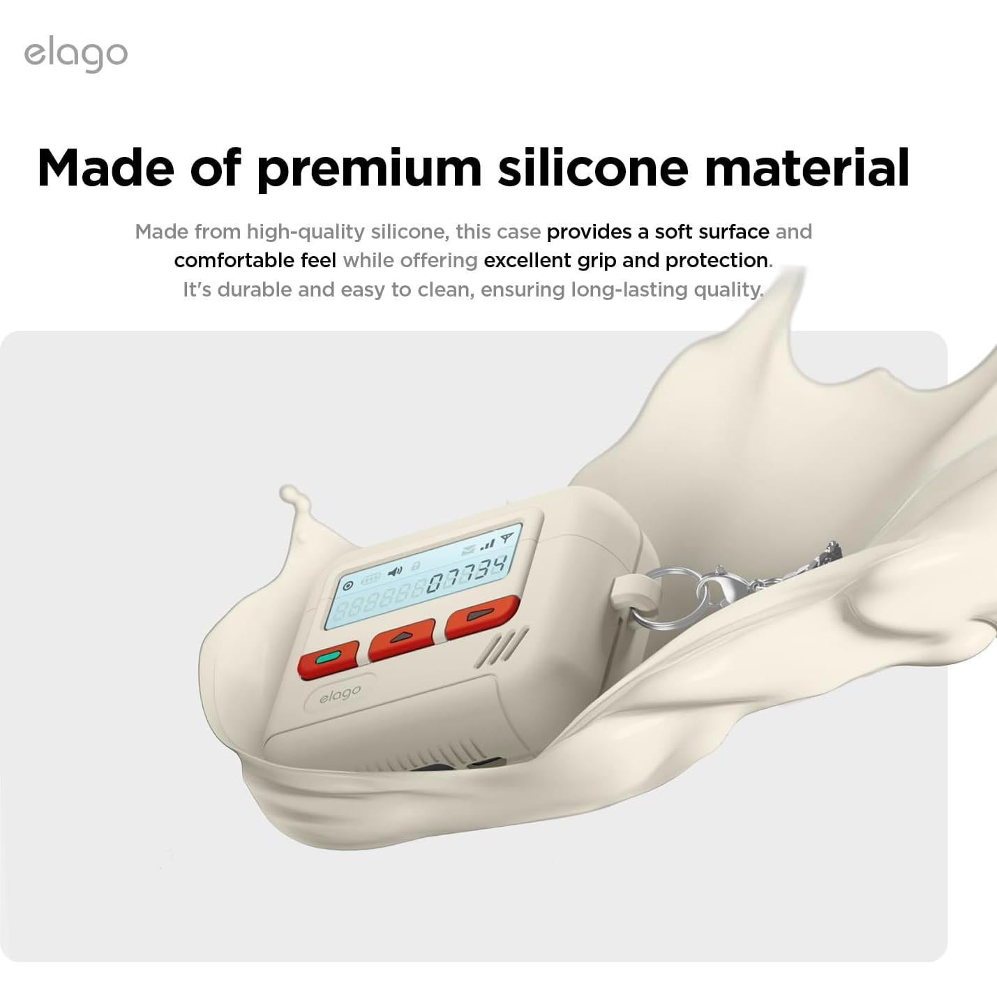 Funda de Silicona elago para AirPods 4 - Resistente a Golpes - Blanco