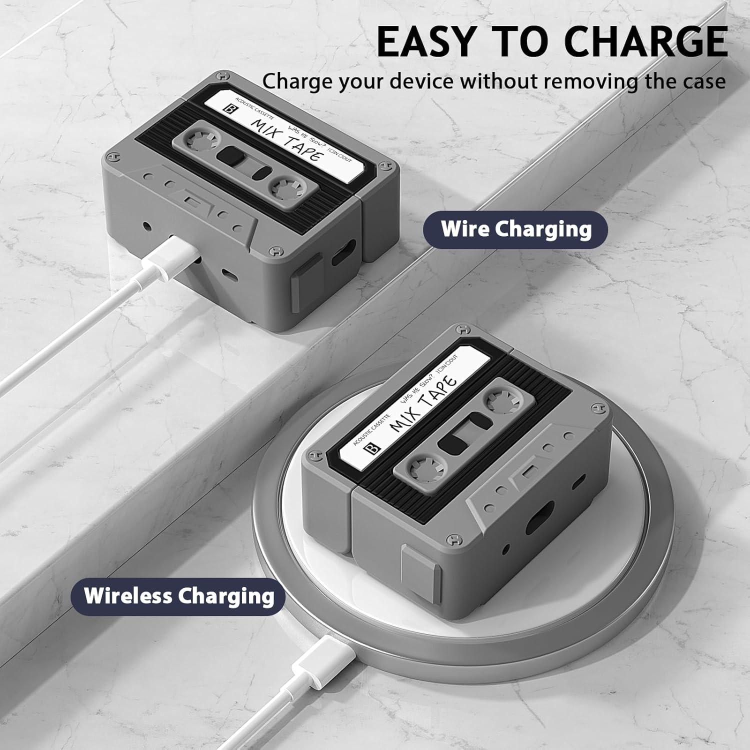 Funda Silicona KOREDA para AirPods Pro 1/2 - Diseño Cinta Casete