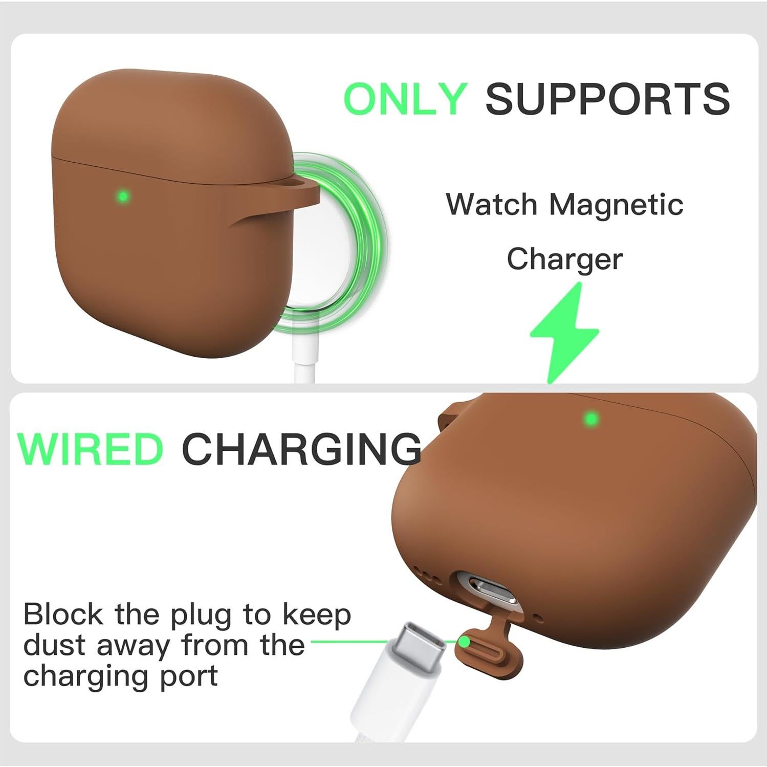 Funda Protectora de Silicona Brujula para AirPods 4 Marrón