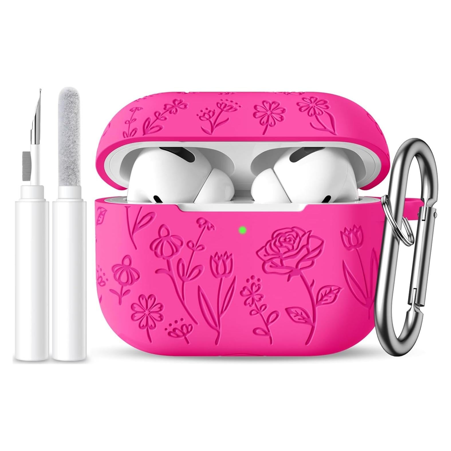 Funda Silicona Rosa para AirPods Pro 2ª/1ª DGege con Llavero