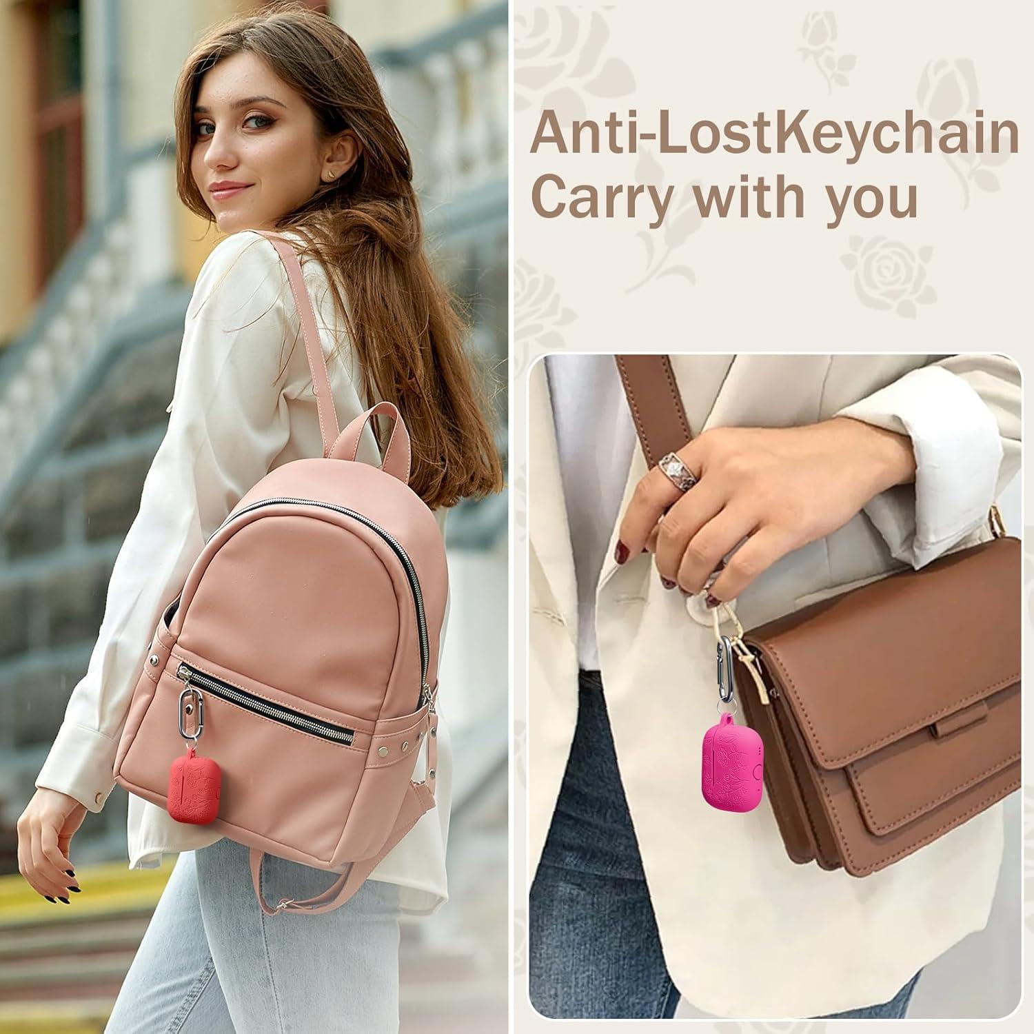 Funda Silicona Rosa para AirPods Pro 2ª/1ª DGege con Llavero