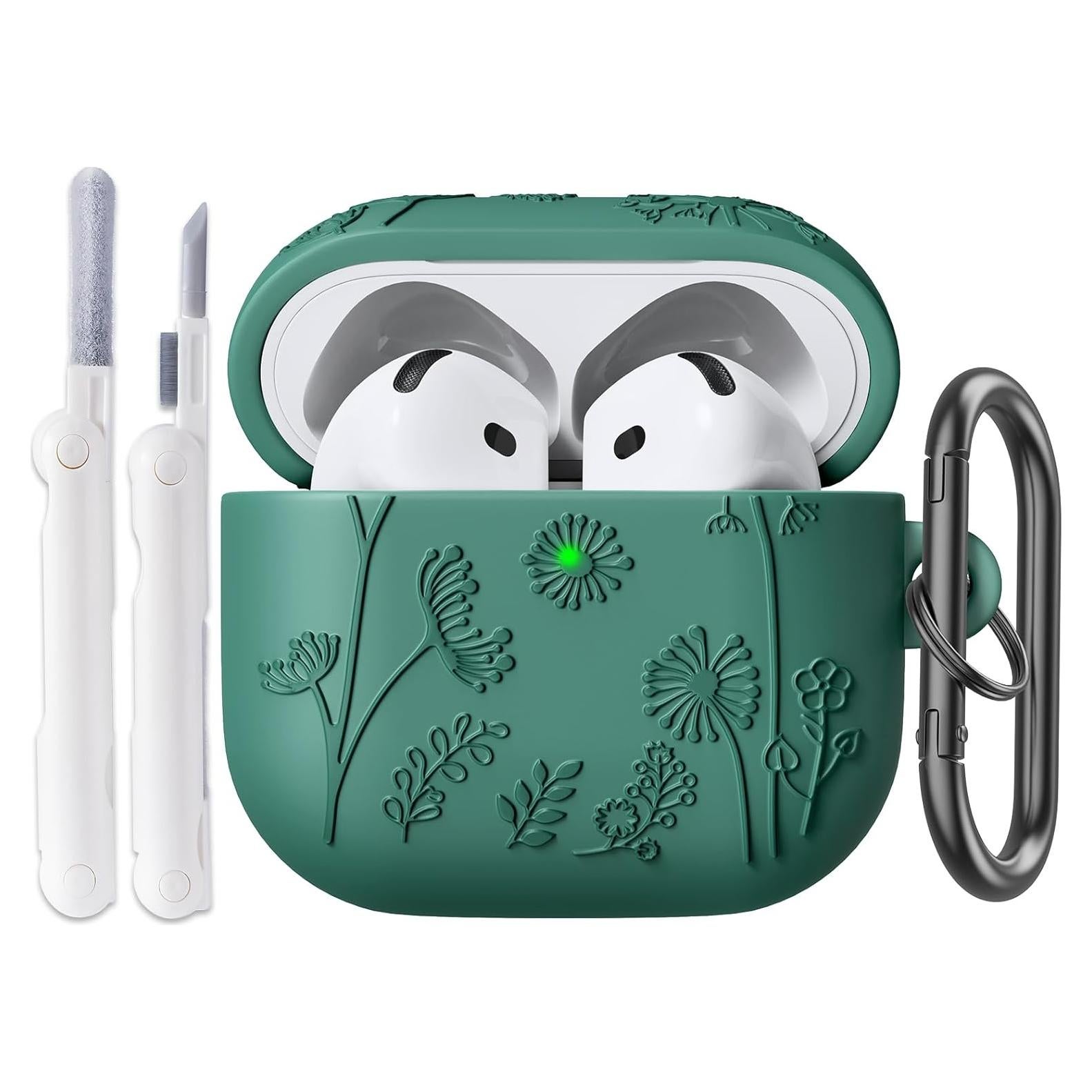 Funda de Silicona QINGQING para AirPods 4ta Generación Verde