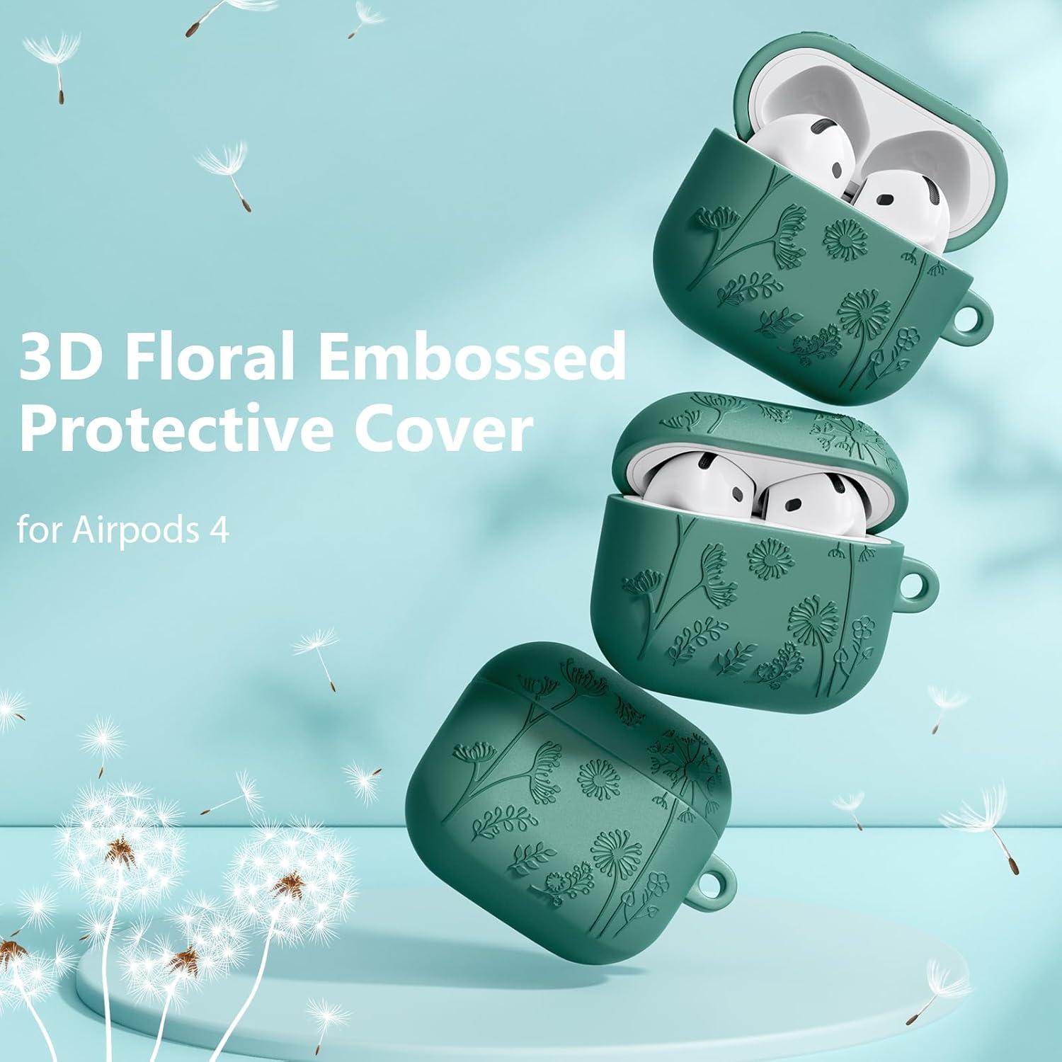 Funda de Silicona QINGQING para AirPods 4ta Generación Verde