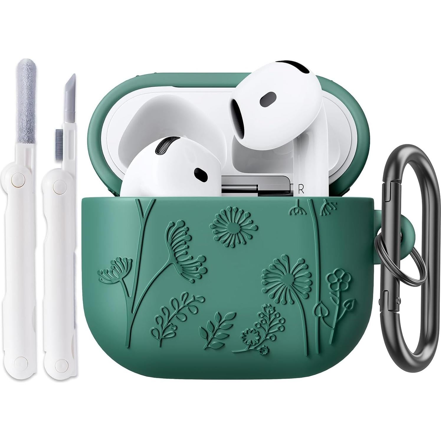 Funda de Silicona QINGQING para AirPods 4ta Generación Verde