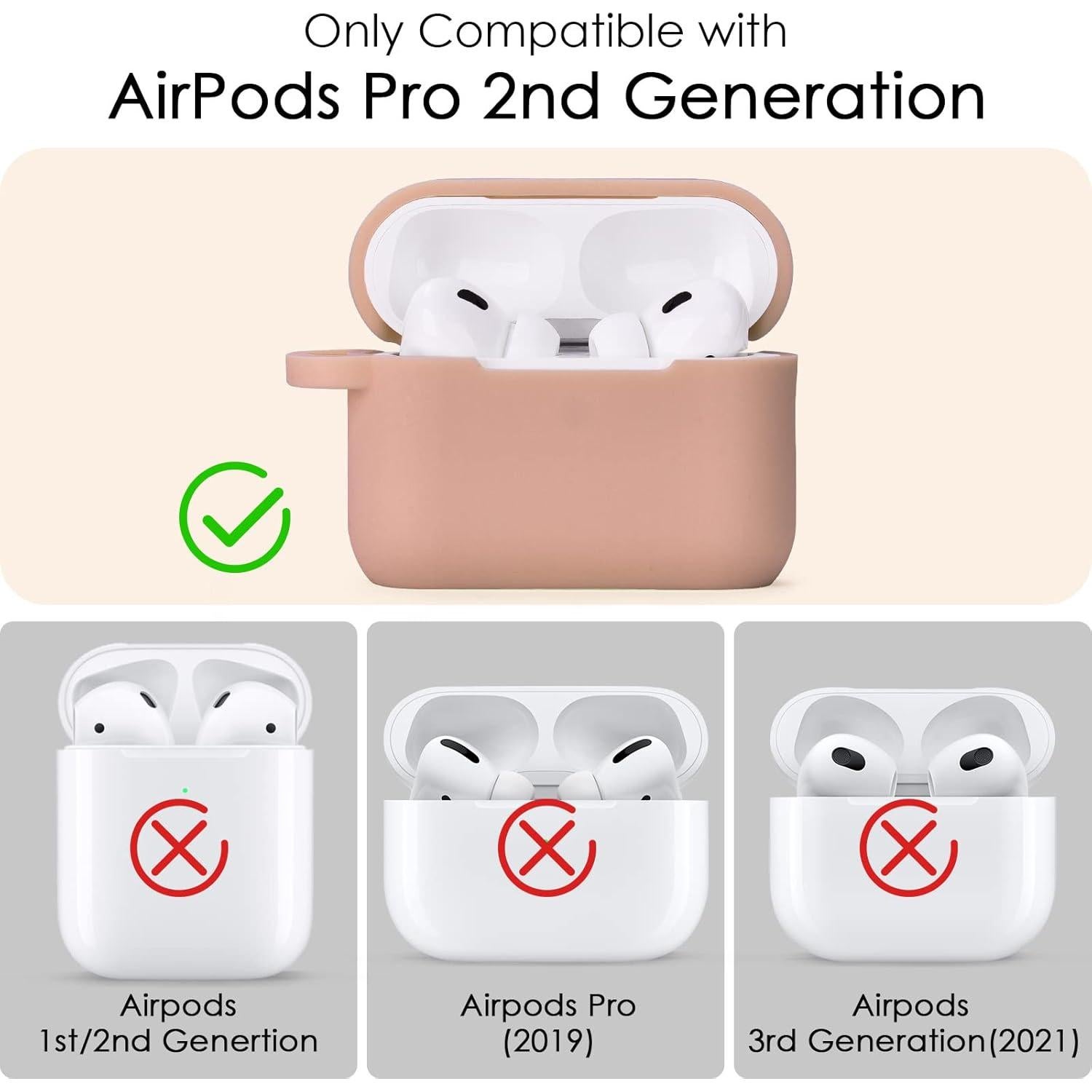 Funda Silicona VISOOM para AirPods Pro 2 - Té con Leche