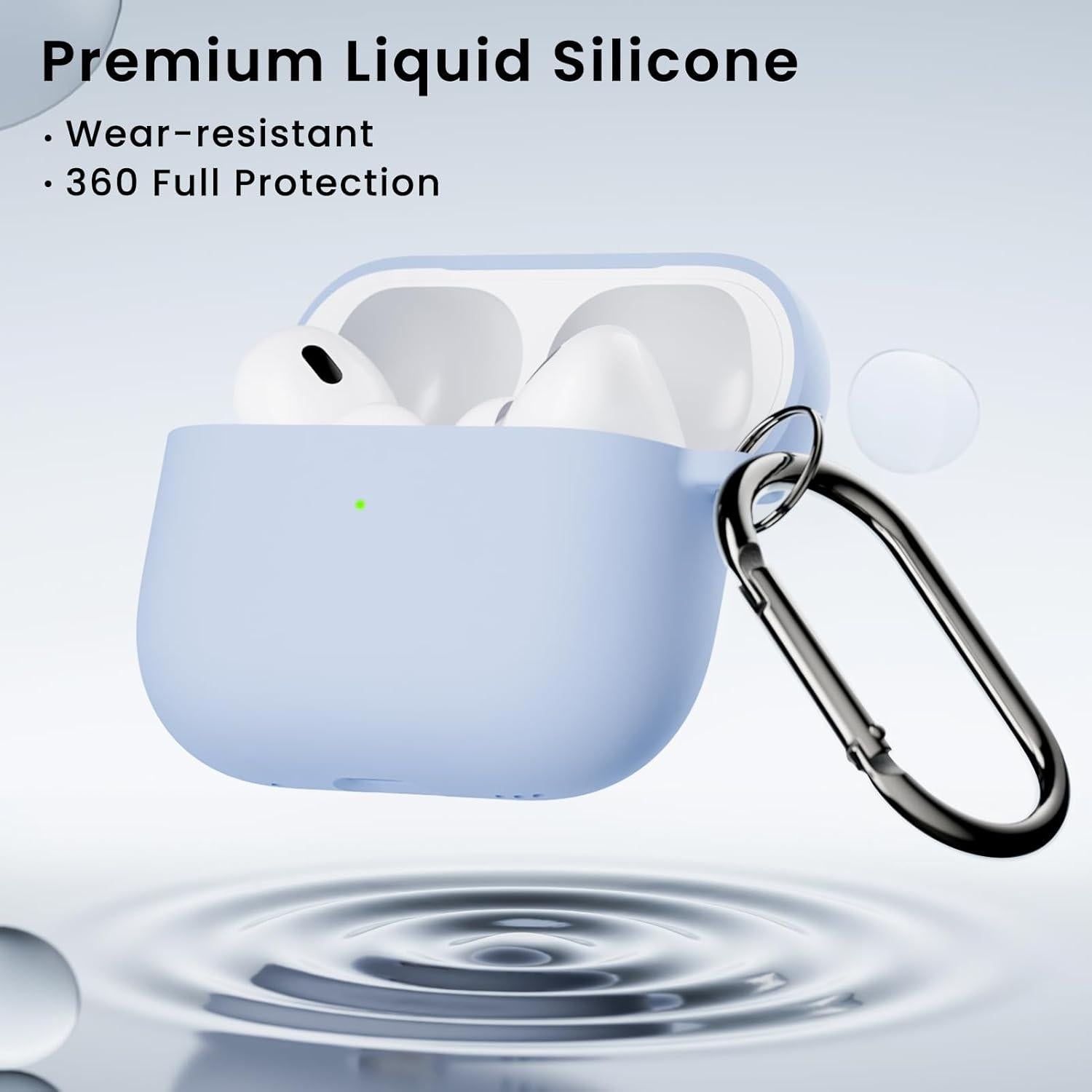 Funda de Silicona ORNARTO para AirPods Pro 1/2 - Azul Bebé