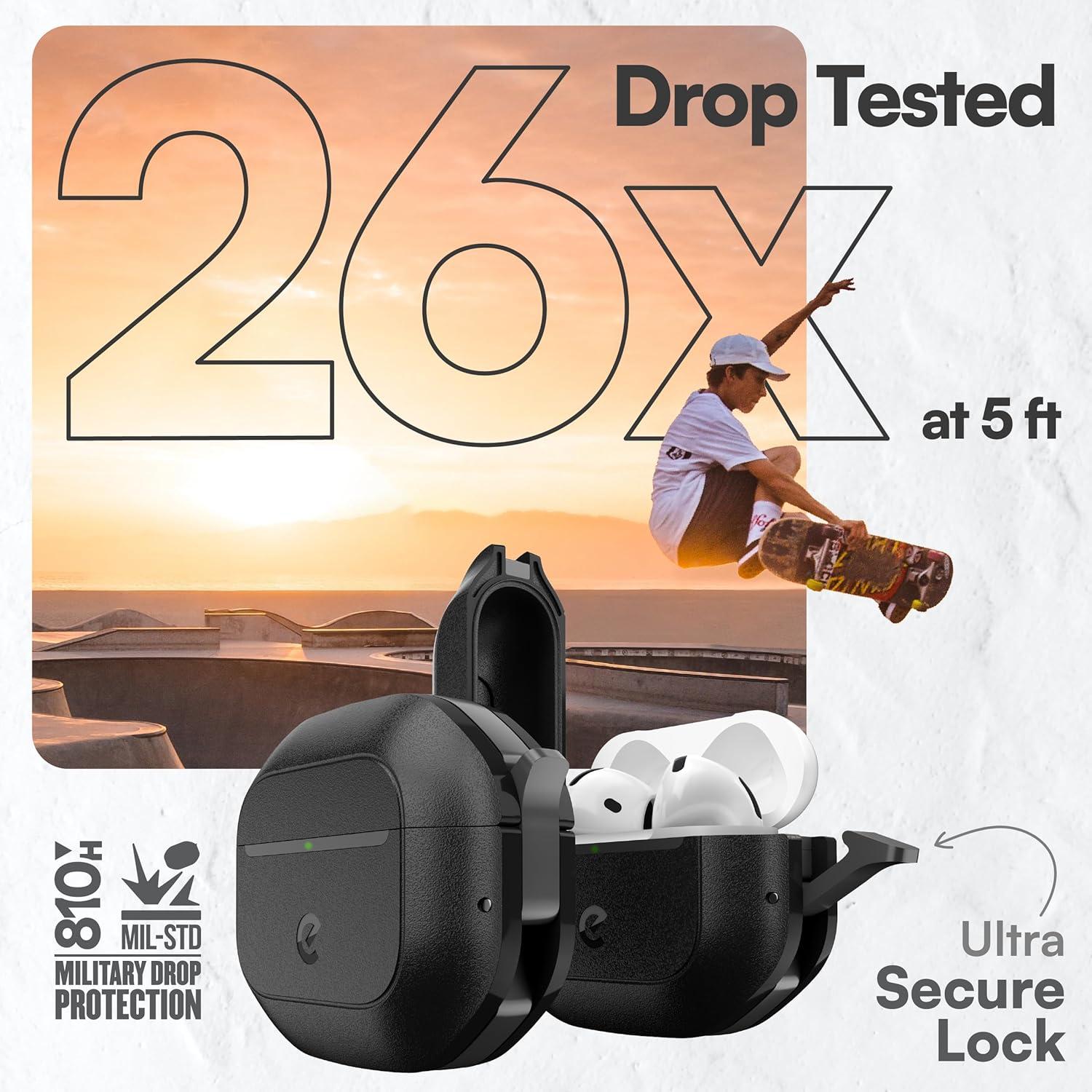 Estuche impermeable KeyBudz para AirPods 4ta generación - Negro Carbón