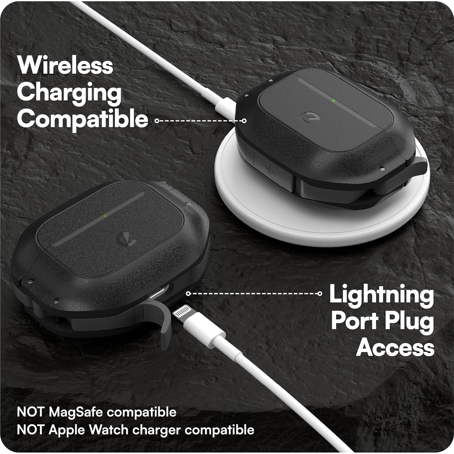 Estuche impermeable KeyBudz para AirPods 4ta generación - Negro Carbón