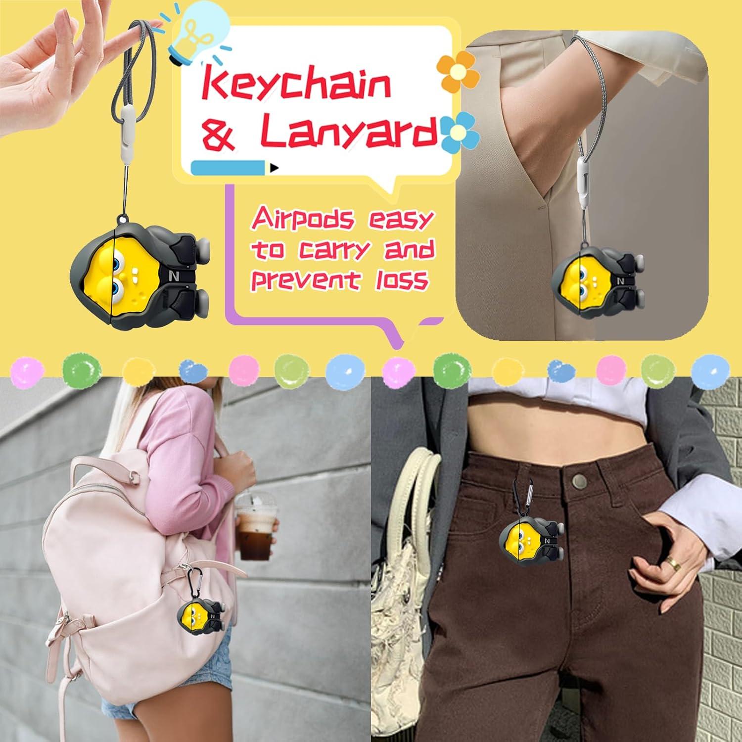 Funda Silicona Kawaii Amarilla para AirPods 1ª/2ª Generación