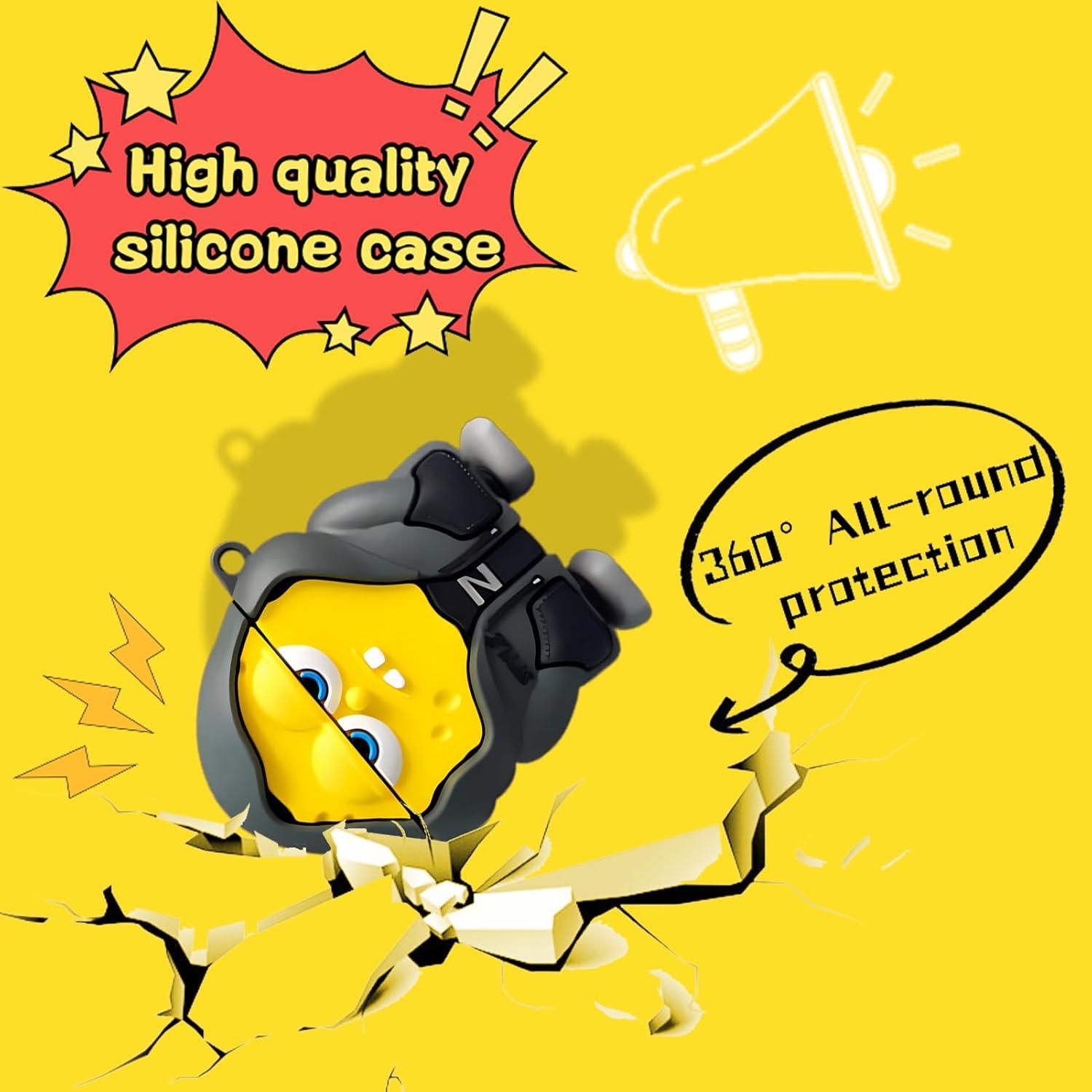 Funda Silicona Kawaii Amarilla para AirPods 1ª/2ª Generación