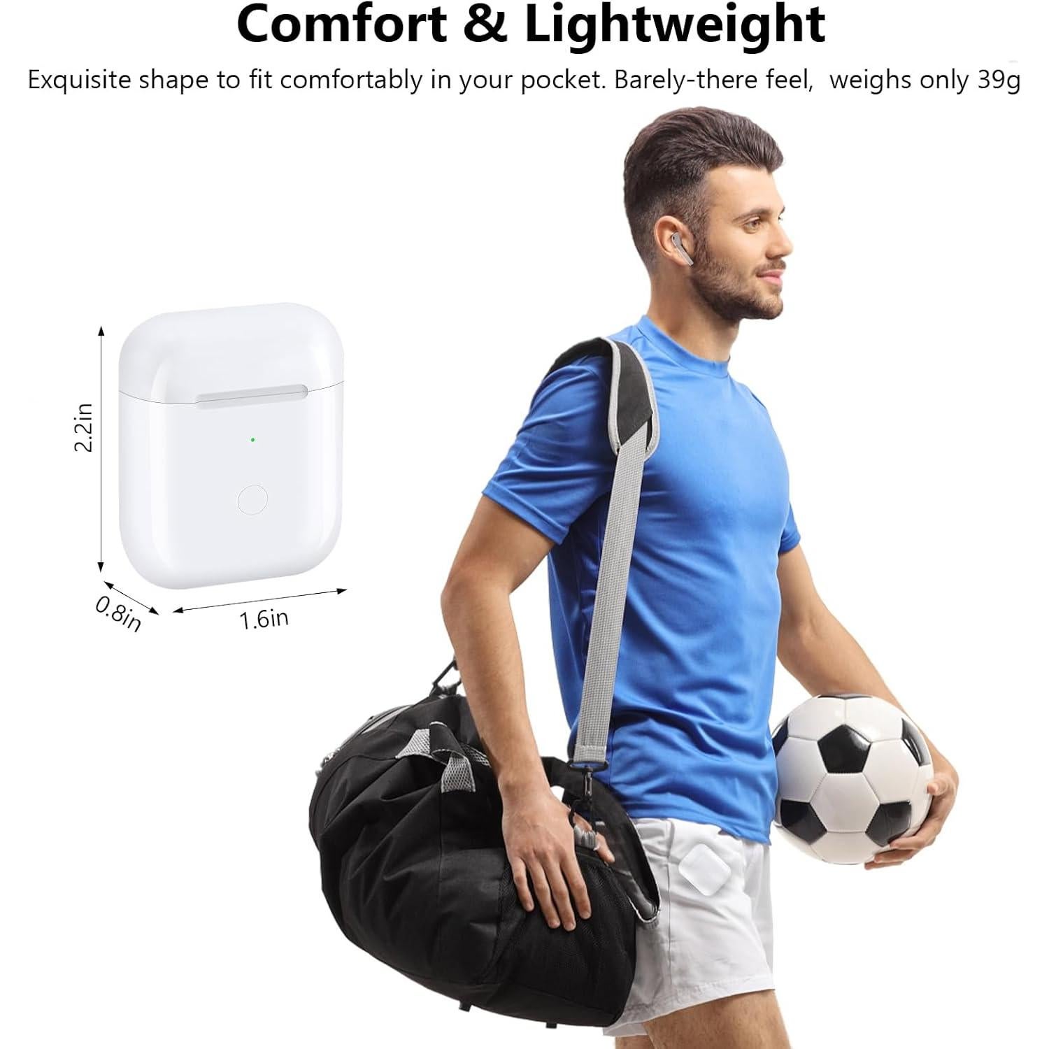Funda de Carga Inalámbrica TRLYKD para AirPods 1 y 2 Blanca