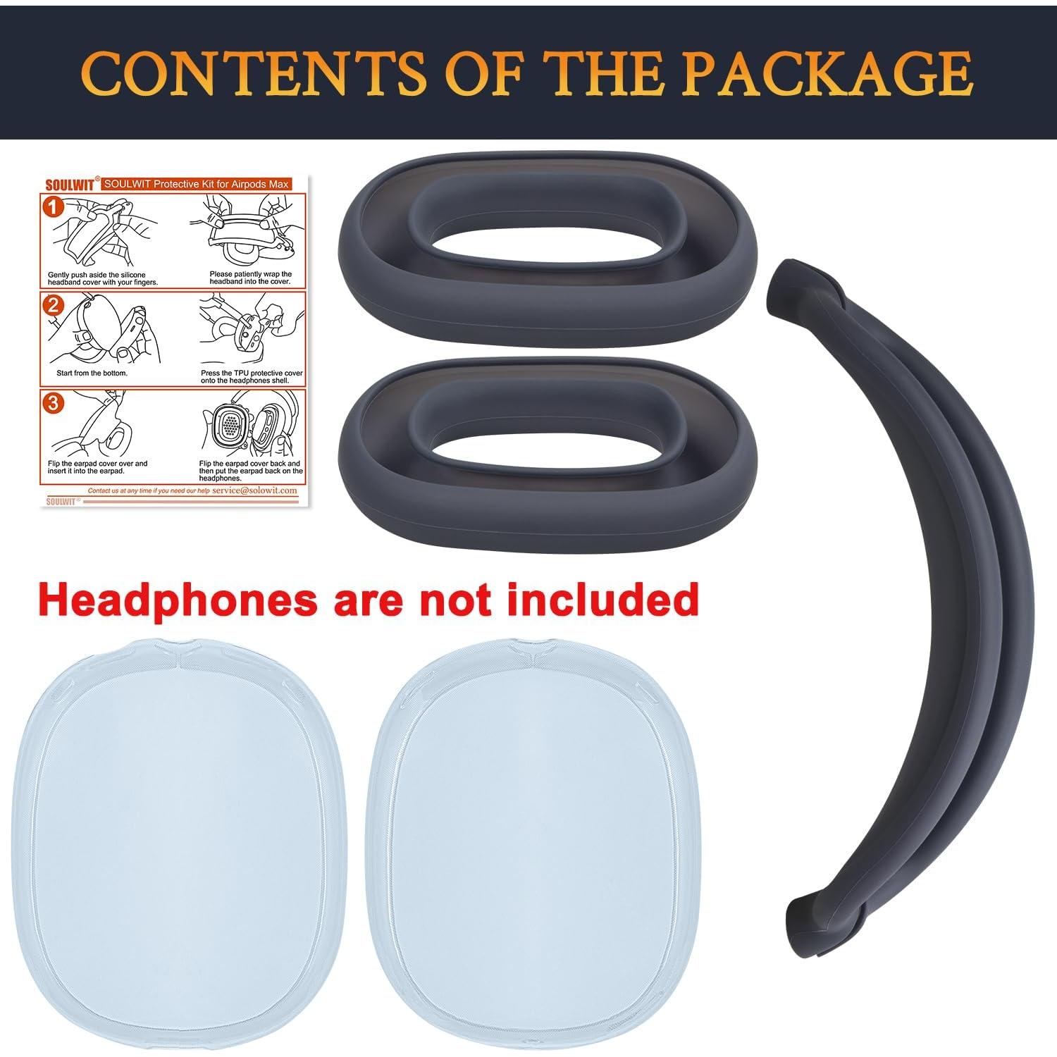 Kit de Protección SOULWIT para AirPods Max - Funda TPU y Silicona