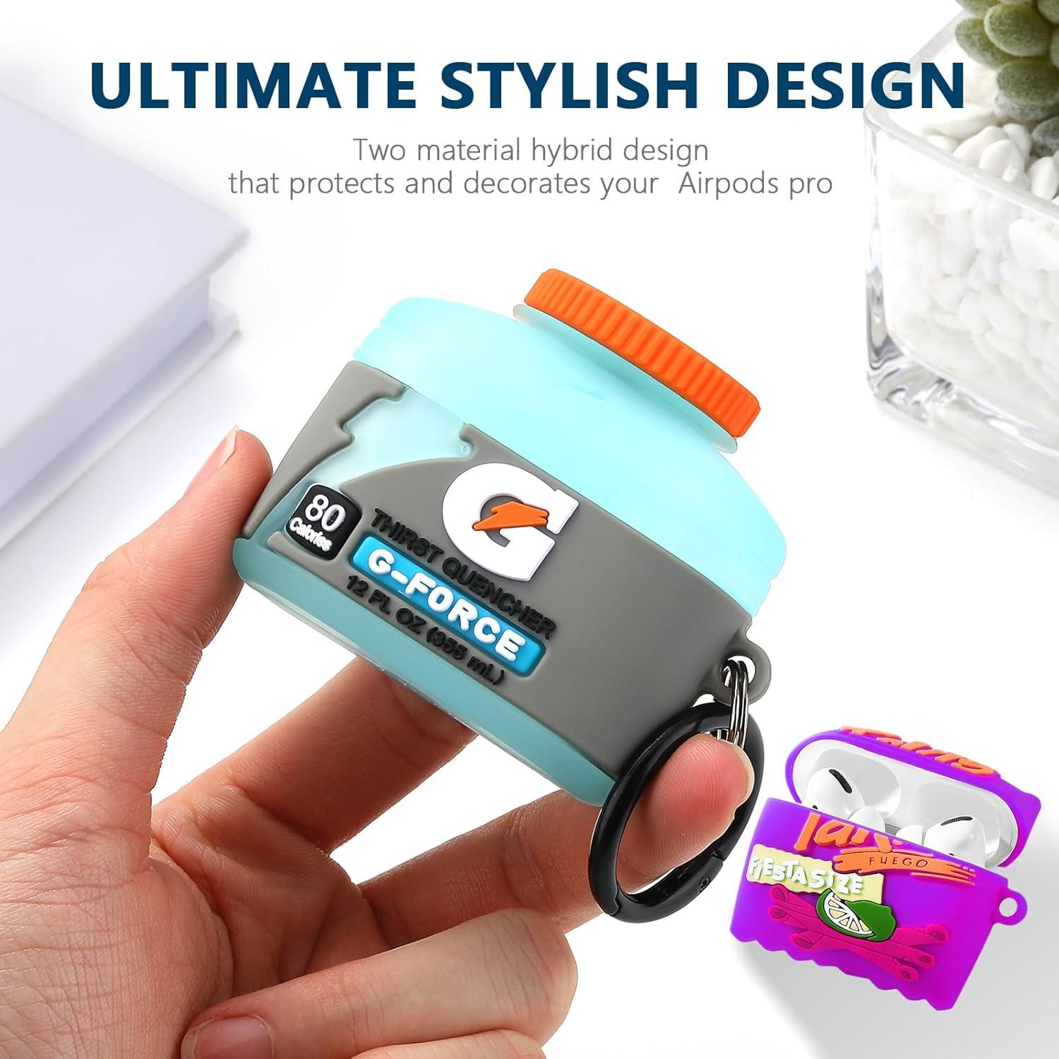 [2Pack] Gedicht for Airpods Pro Case, Funny 3D Cartoon Candy Energy Bottle Design Silicone Soft Cases for Airpods Pro Case 1st Gen, with Keychain Kids Women Men for Airpods Pro 2019 Case