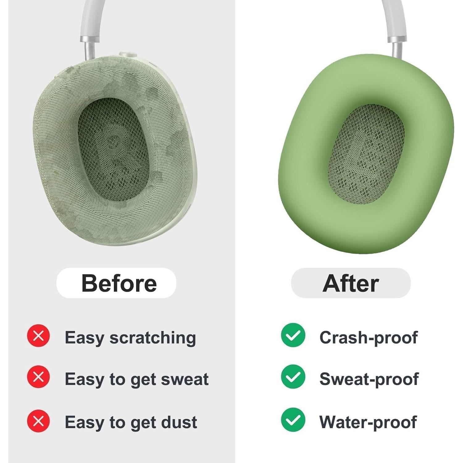 Funda 3 en 1 para AirPods Max MOLOPPO Verde - Silicona y TPU