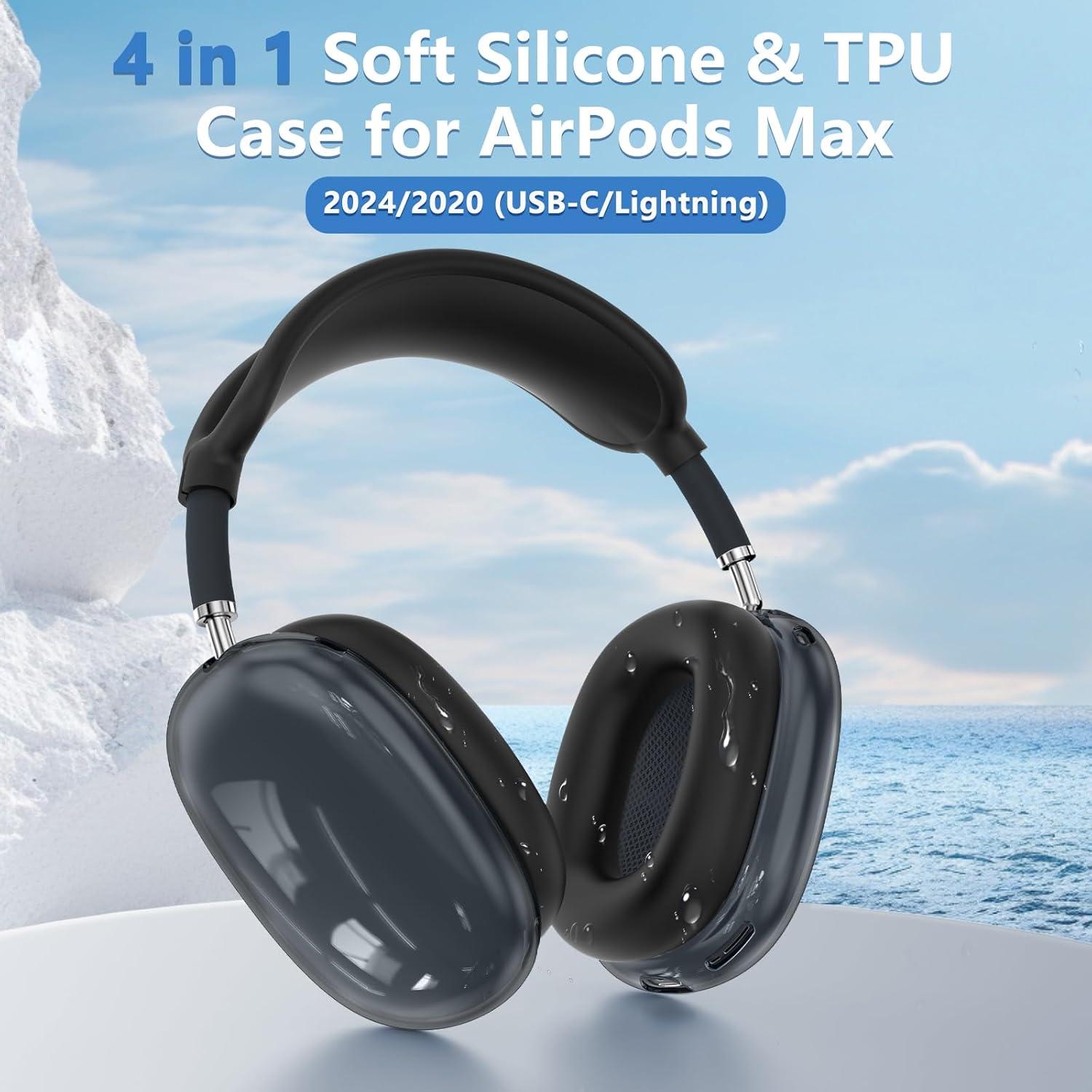 Funda 4 en 1 para AirPods Max Polislime TPU y Silicona Negra