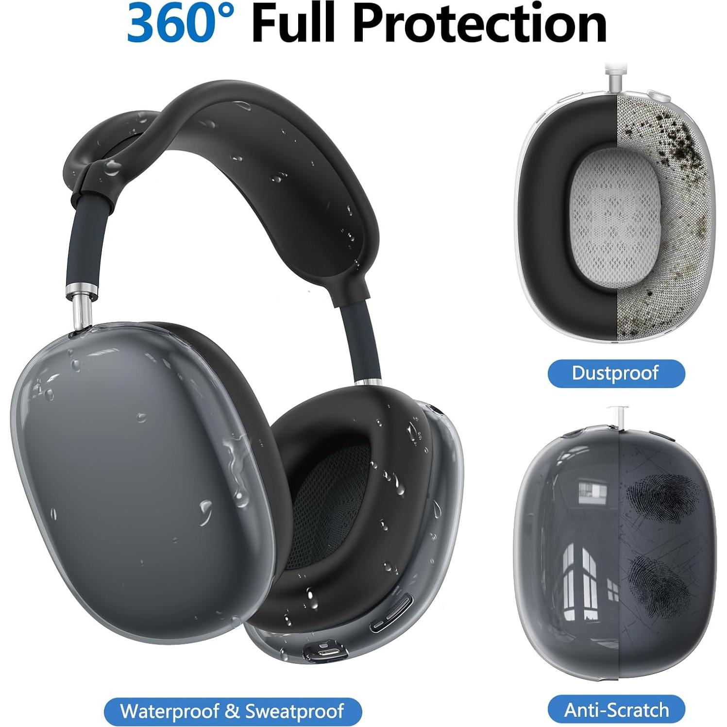 Funda 4 en 1 para AirPods Max Polislime TPU y Silicona Negra