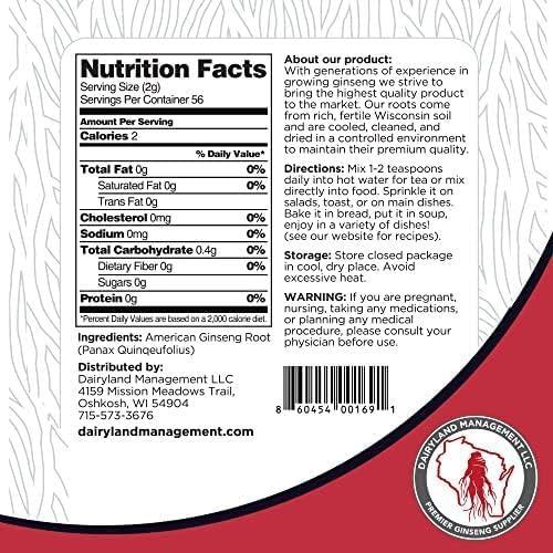 Polvo de Ginseng Americano Dairyland 113.4 g - Sin OGM, Sin Gluten