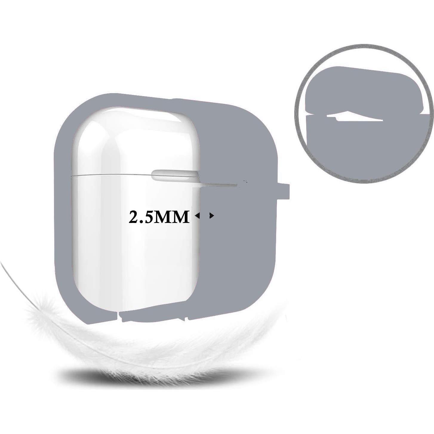 Funda Protectora Silicona Airpods Pro 2019 con Llavero Pom Pom Gris