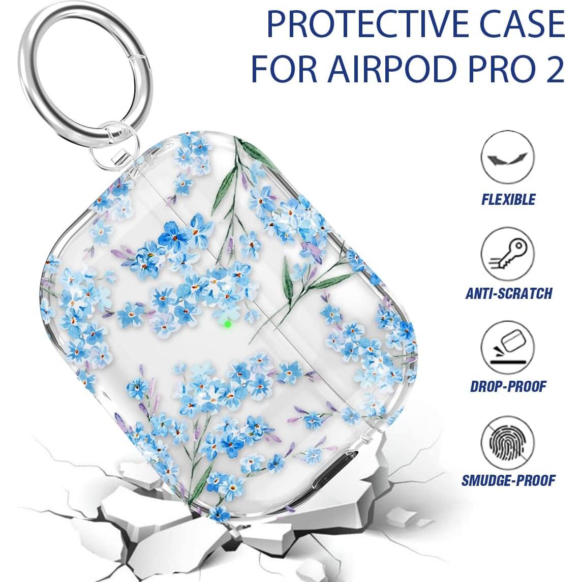 Funda Maxjoy para AirPods Pro 2 - Floral, A Prueba de Golpes
