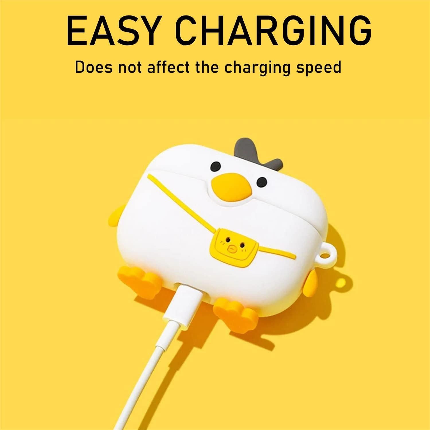 Funda de Silicona 3D Pato LiWerlly para AirPods Pro 2022/2023