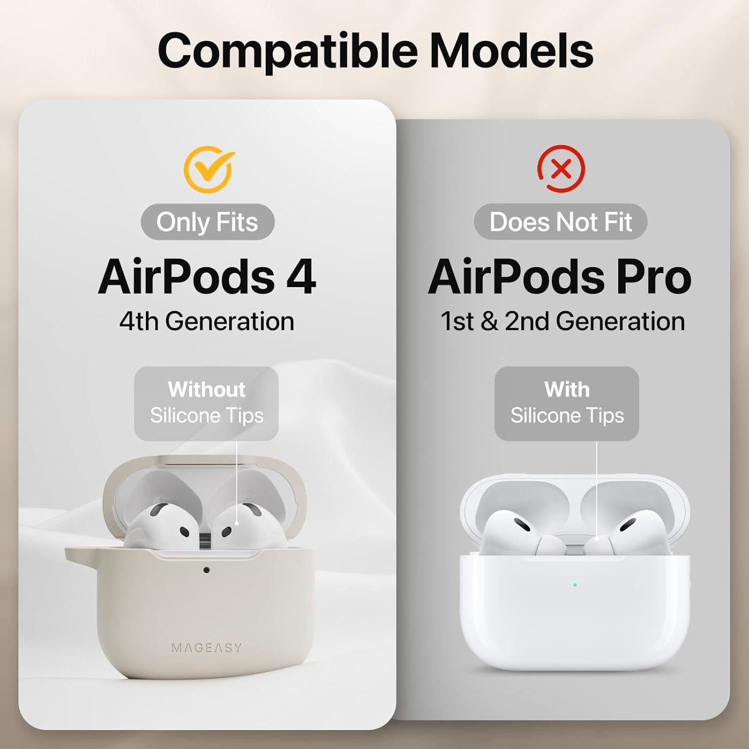 Funda Protectora MAGEASY para AirPods 4 - Rosa Shell