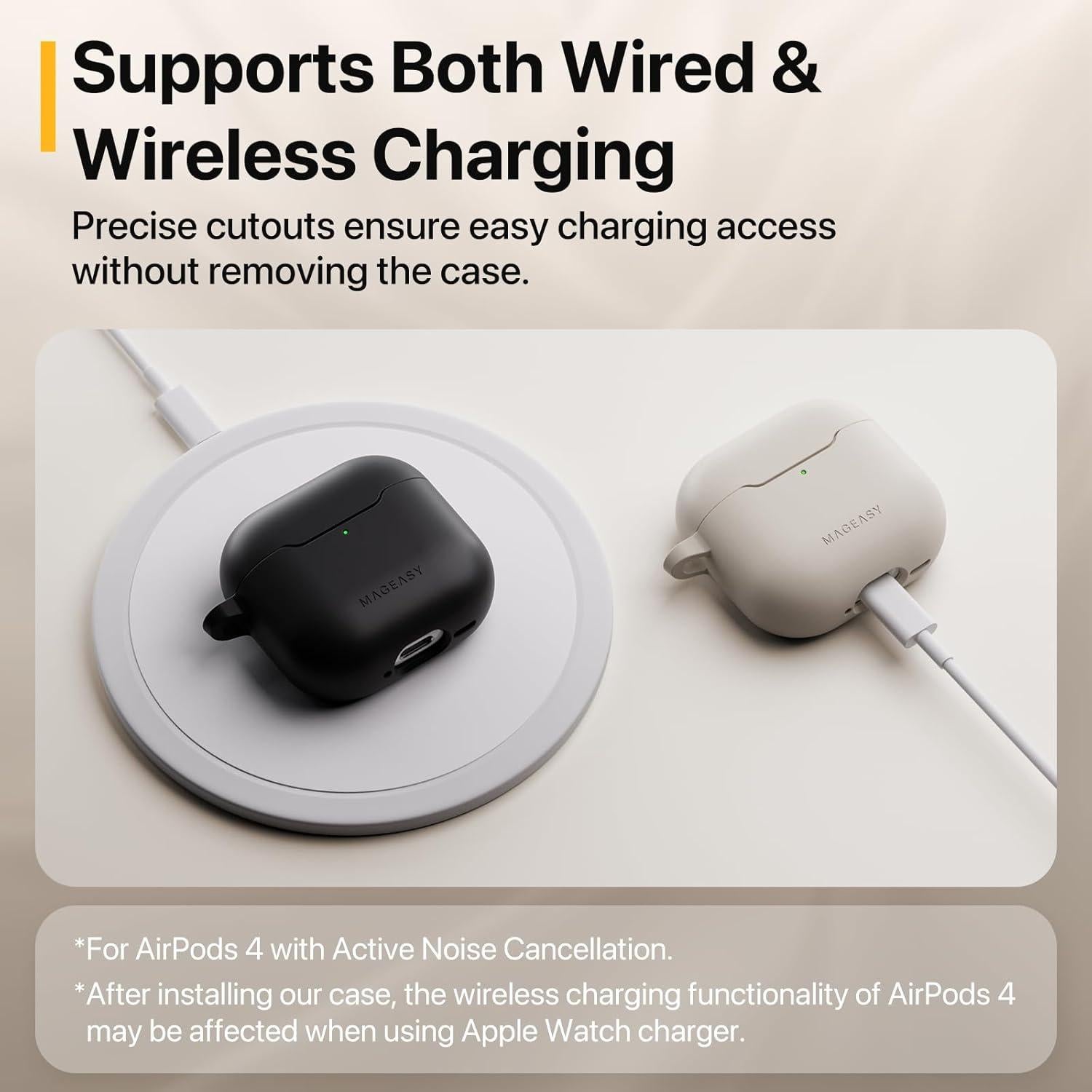 Funda Protectora MAGEASY para AirPods 4 - Rosa Shell