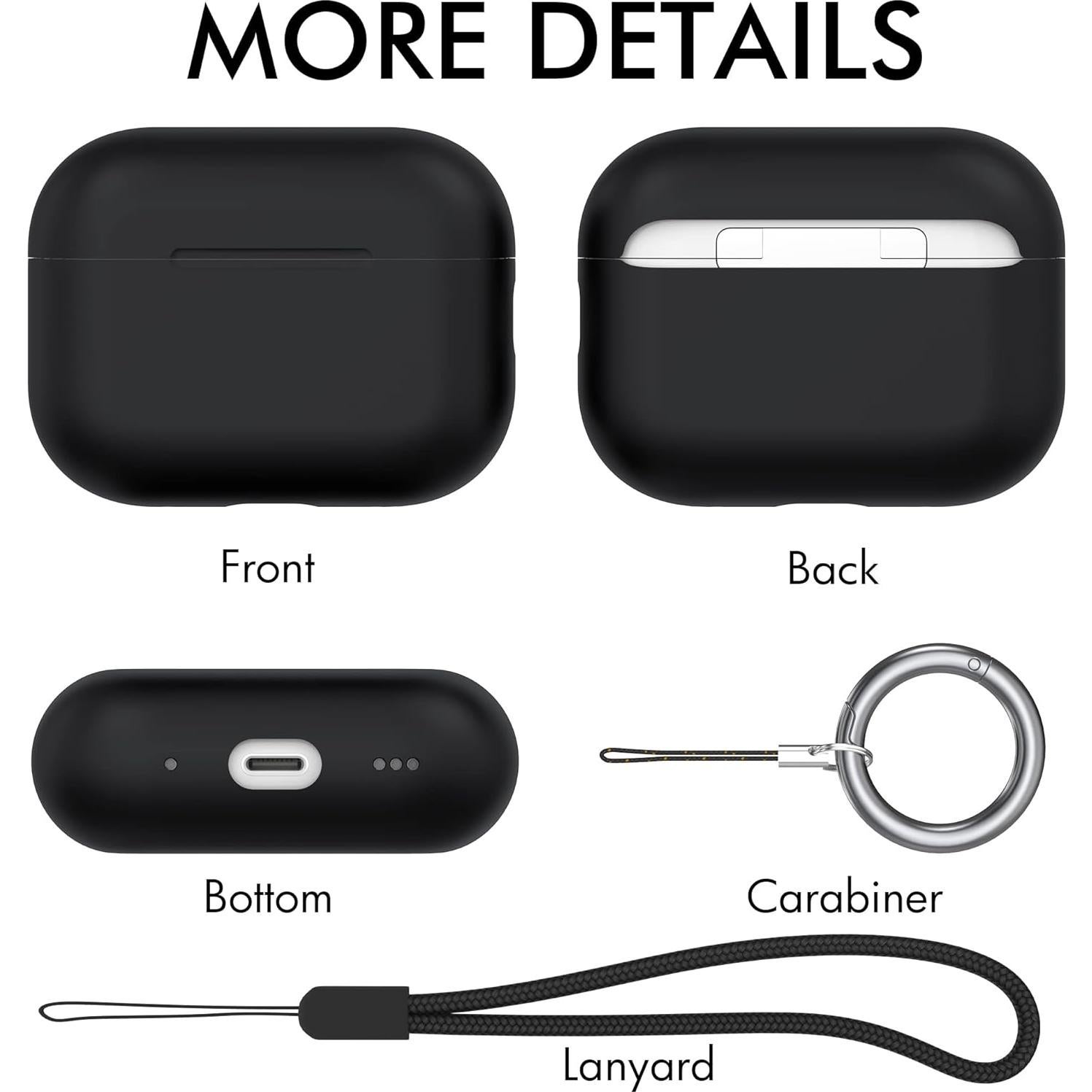 Funda de Silicona NIUTRENDZ para AirPods Pro 2 2022 - Negro