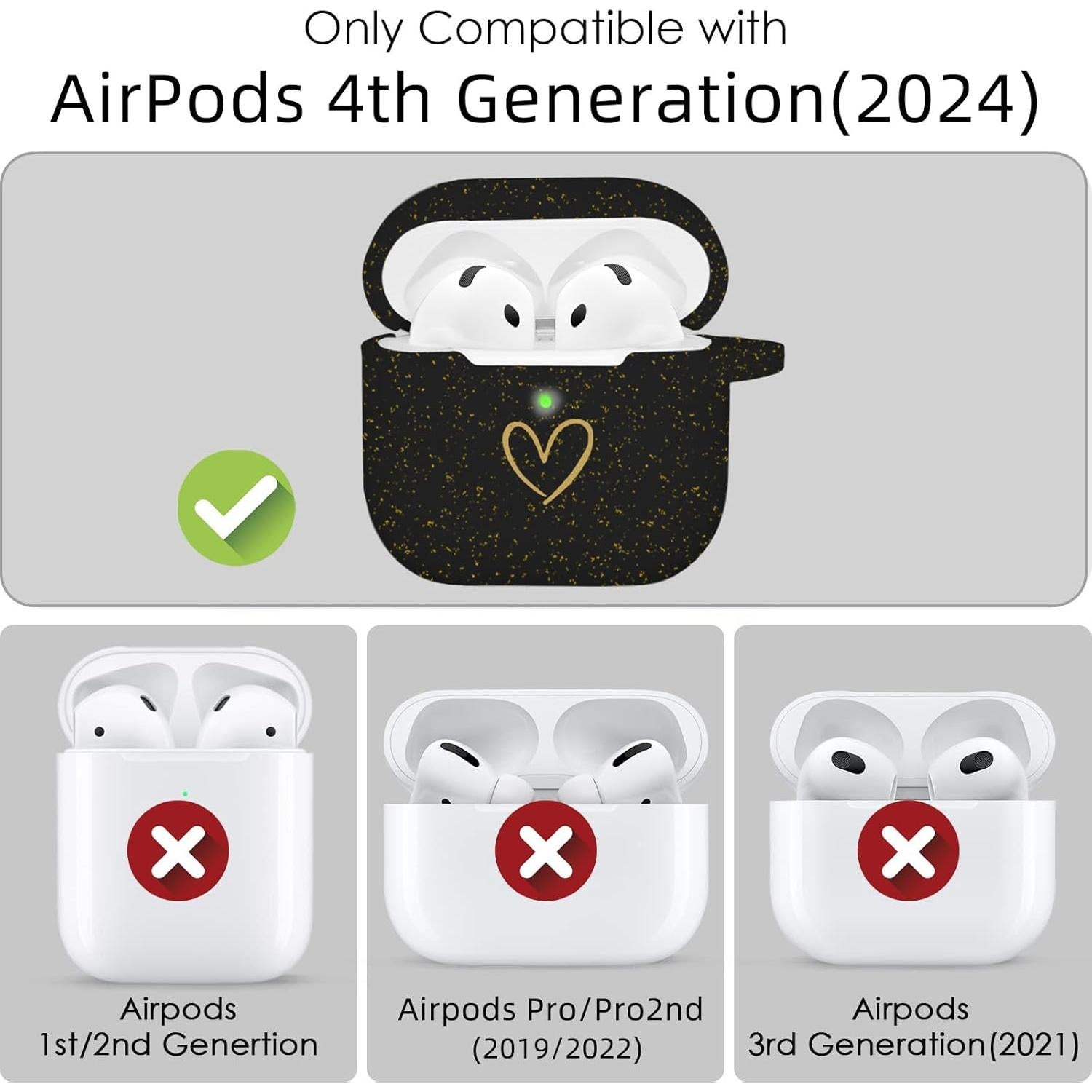 Funda de Silicona para AirPods 4 AIIEKZ con Llavero Mariposa