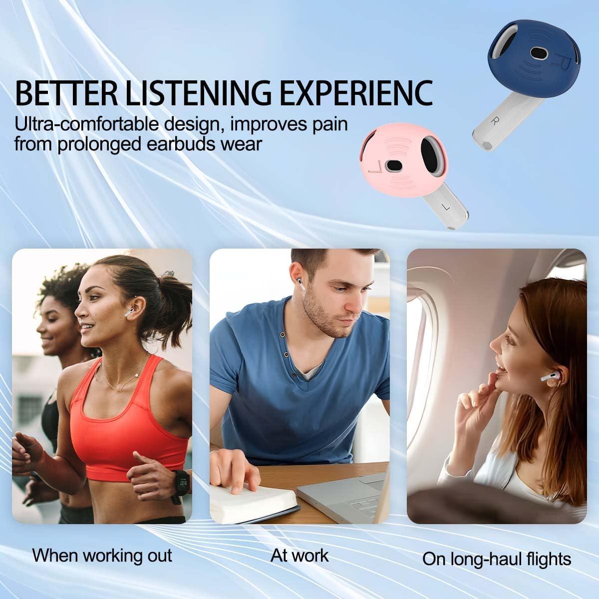 5 Pares de Cubiertas de Silicona para AirPods 4 - QINZAC