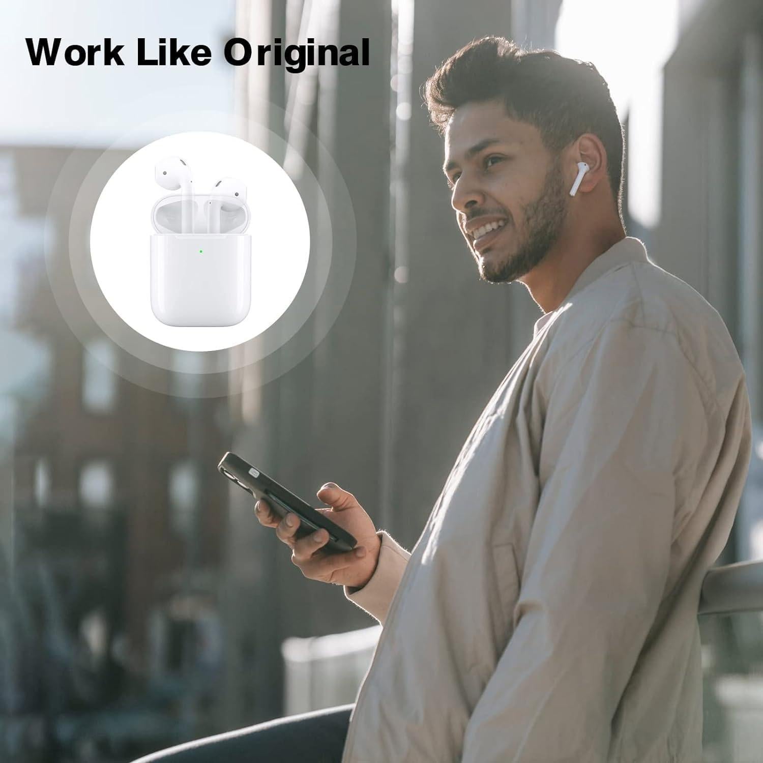 Funda de Carga Inalámbrica Upqiany para AirPods 1 y 2, 450 mAh