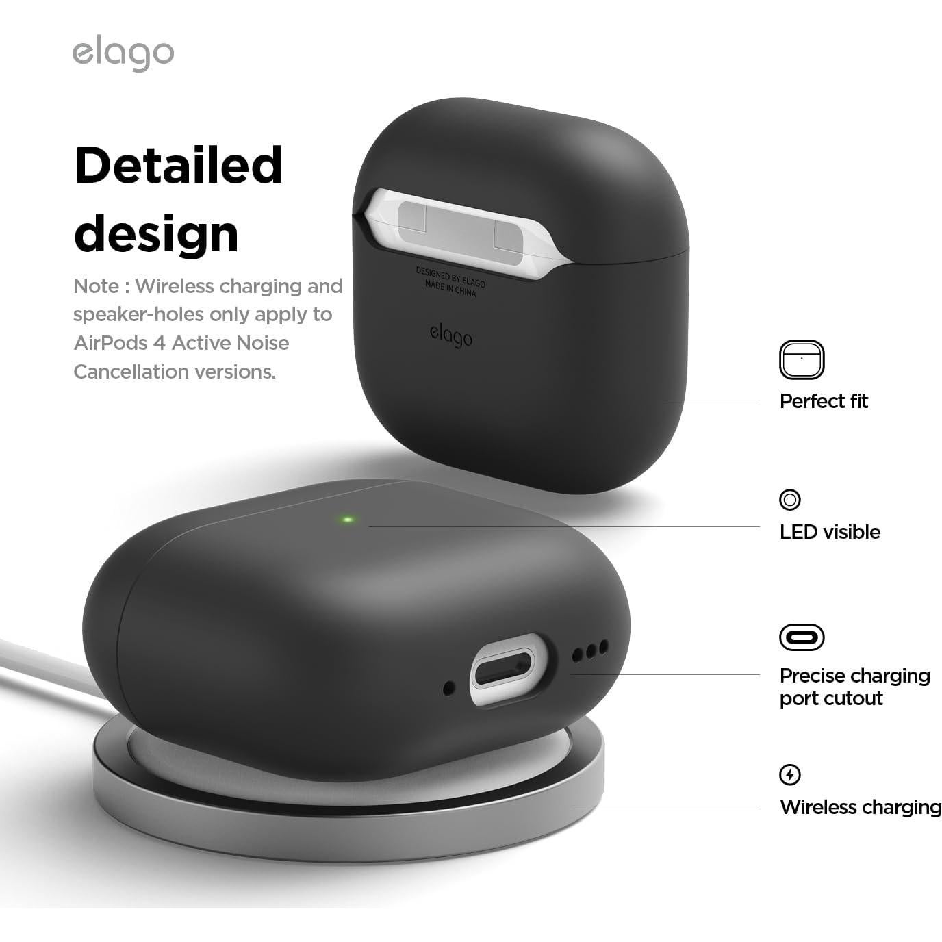 Funda híbrida elago para AirPods 4ta generación - Negro