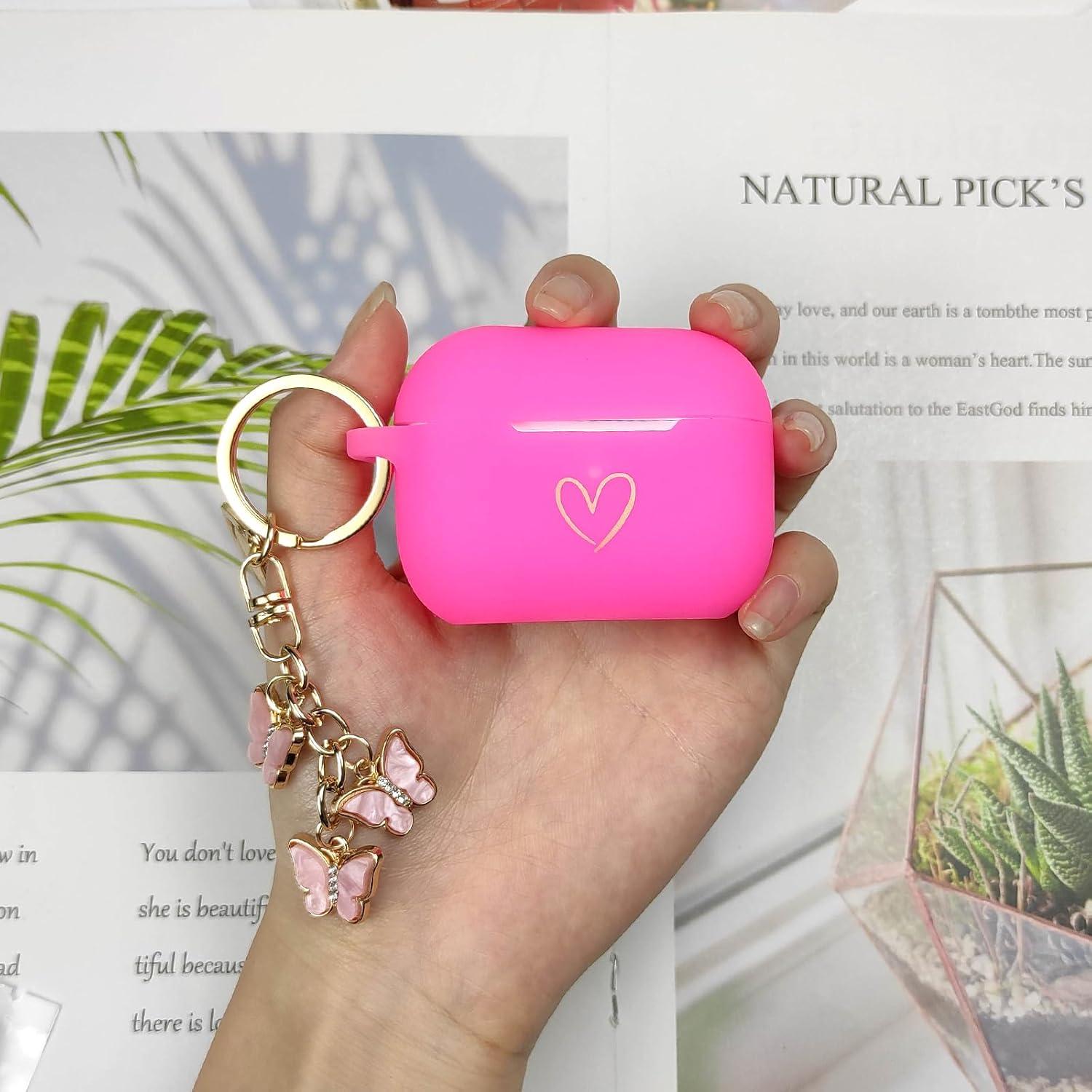 Funda de Silicona Rosa Brillante para AirPods Pro 2 AIIEKZ