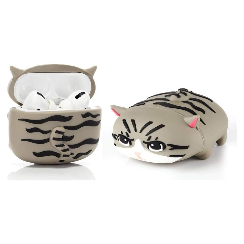 Funda de Silicona para Airpods Pro LEWOTE Gato Gris