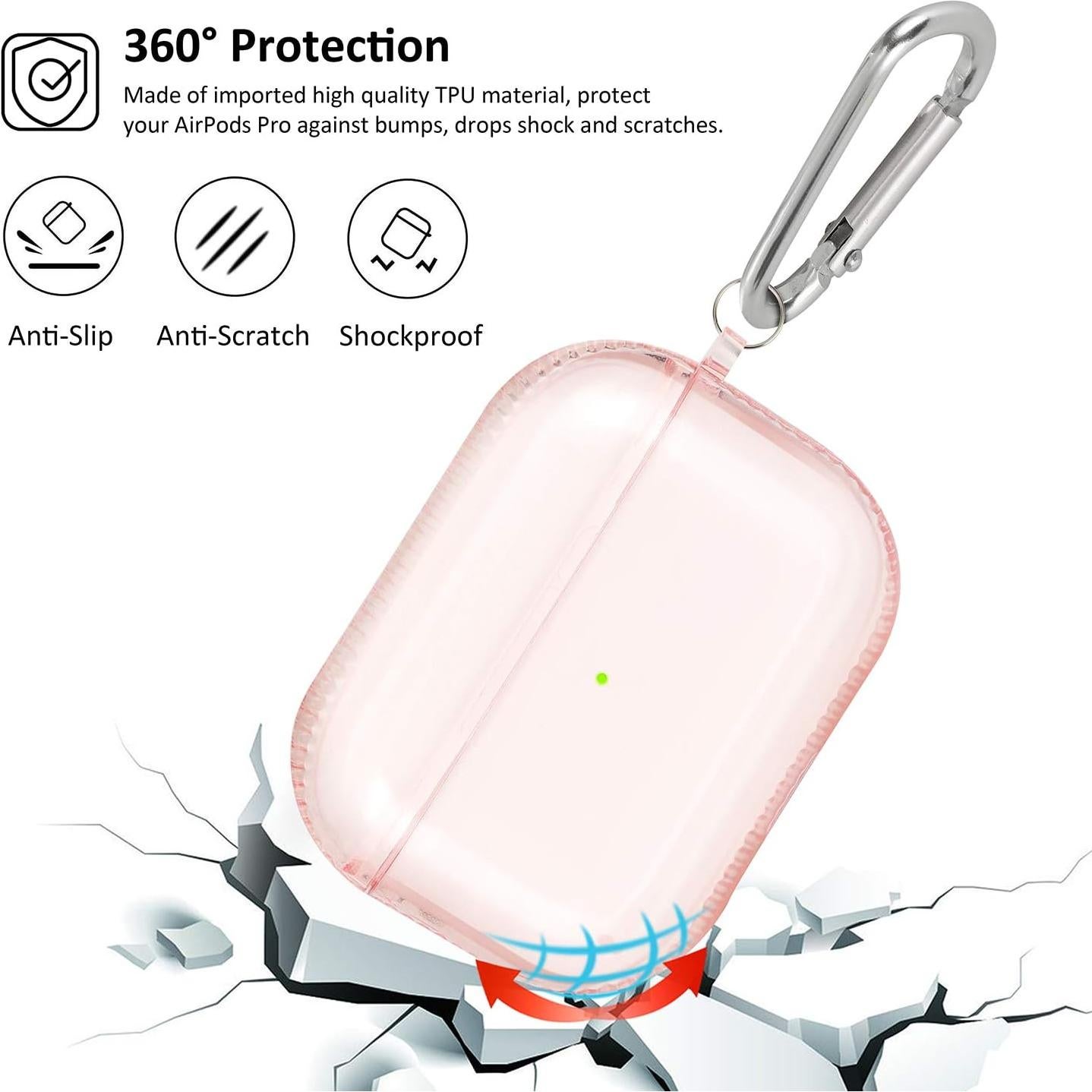 Funda Protectora KOREDA Rosa para AirPods Pro 1ª y 2ª Gen